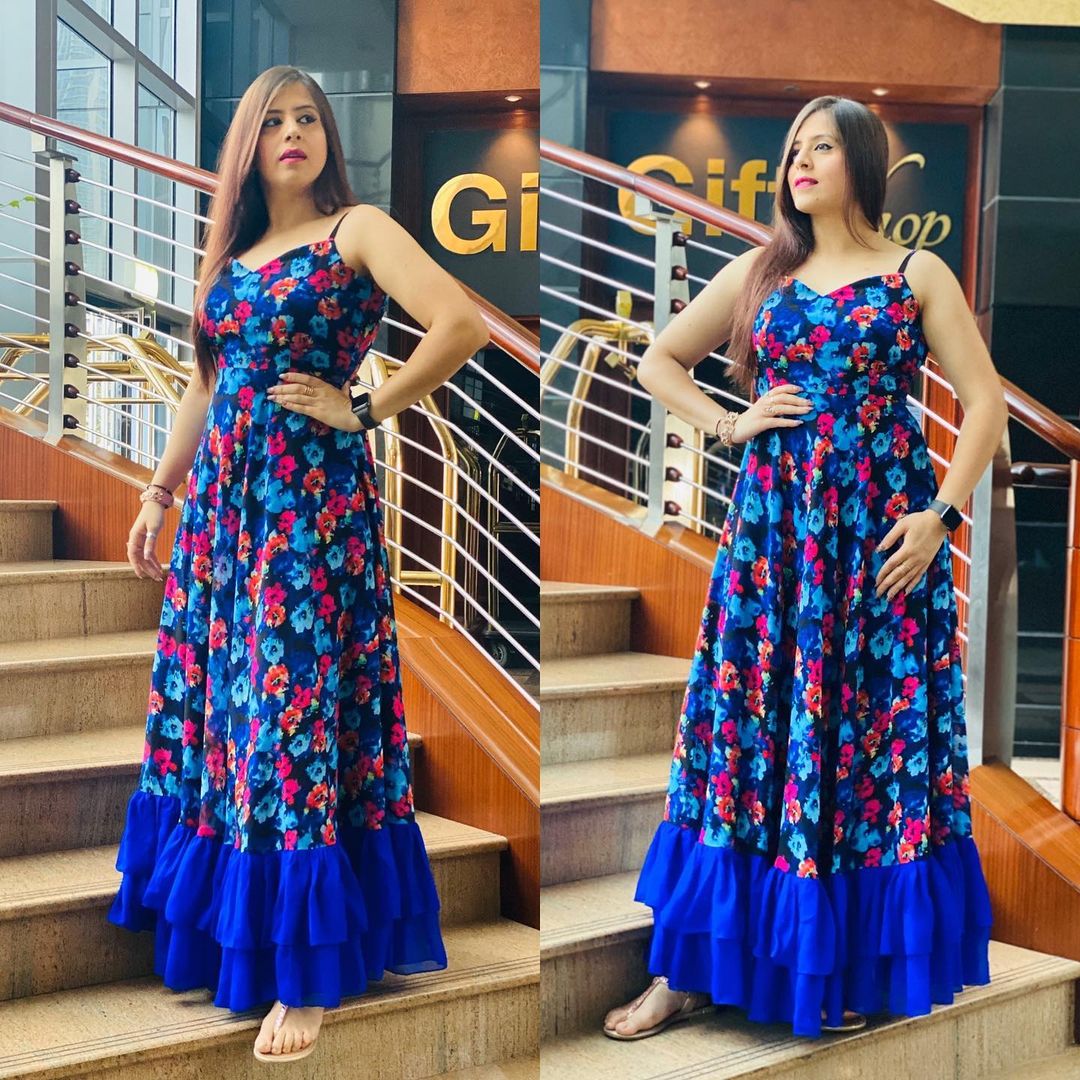 Royal Blue Floral Maxi