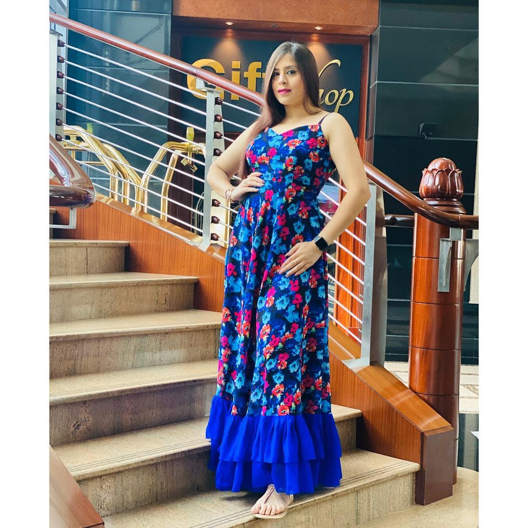 Royal Blue Floral Maxi