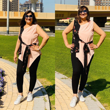 Peach Half & Half Top
