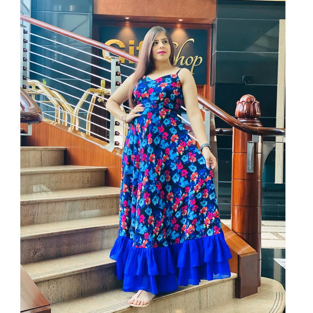 Royal Blue Floral Maxi