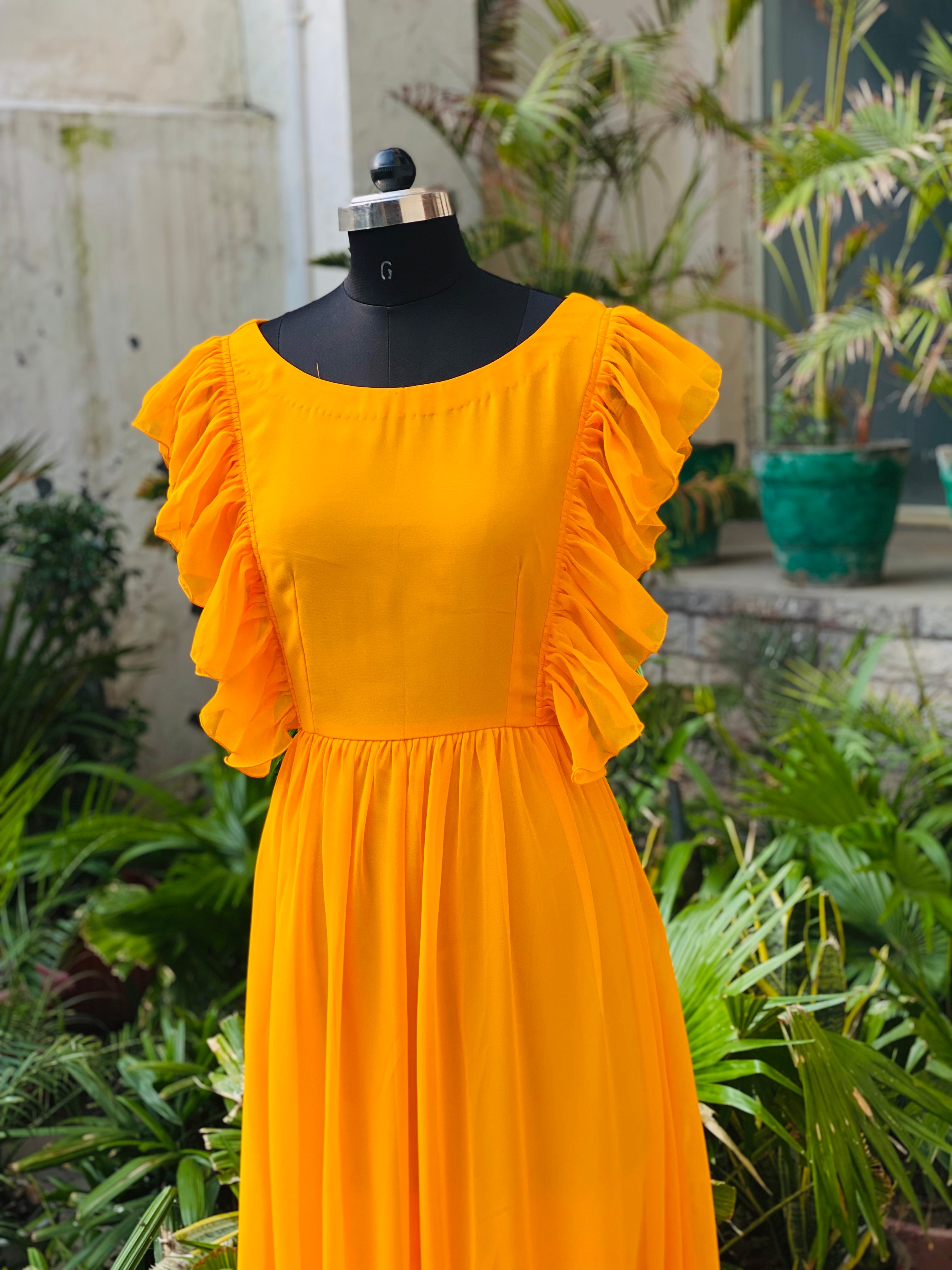 Yellow Ruffle Maxi