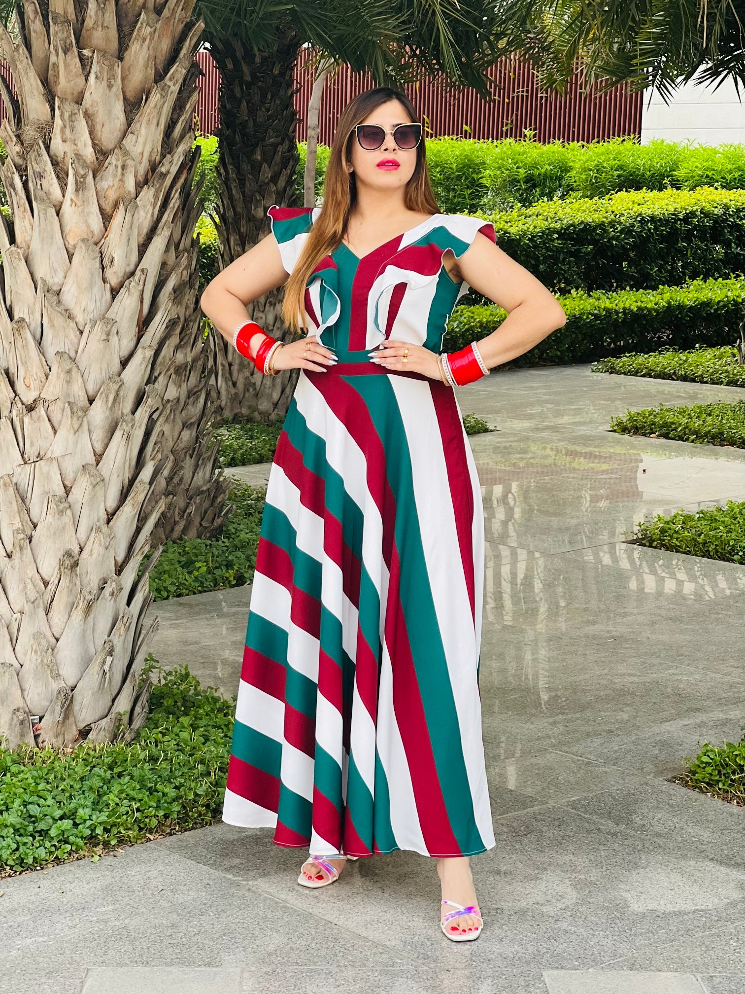 Tricolour Stripes Maxi