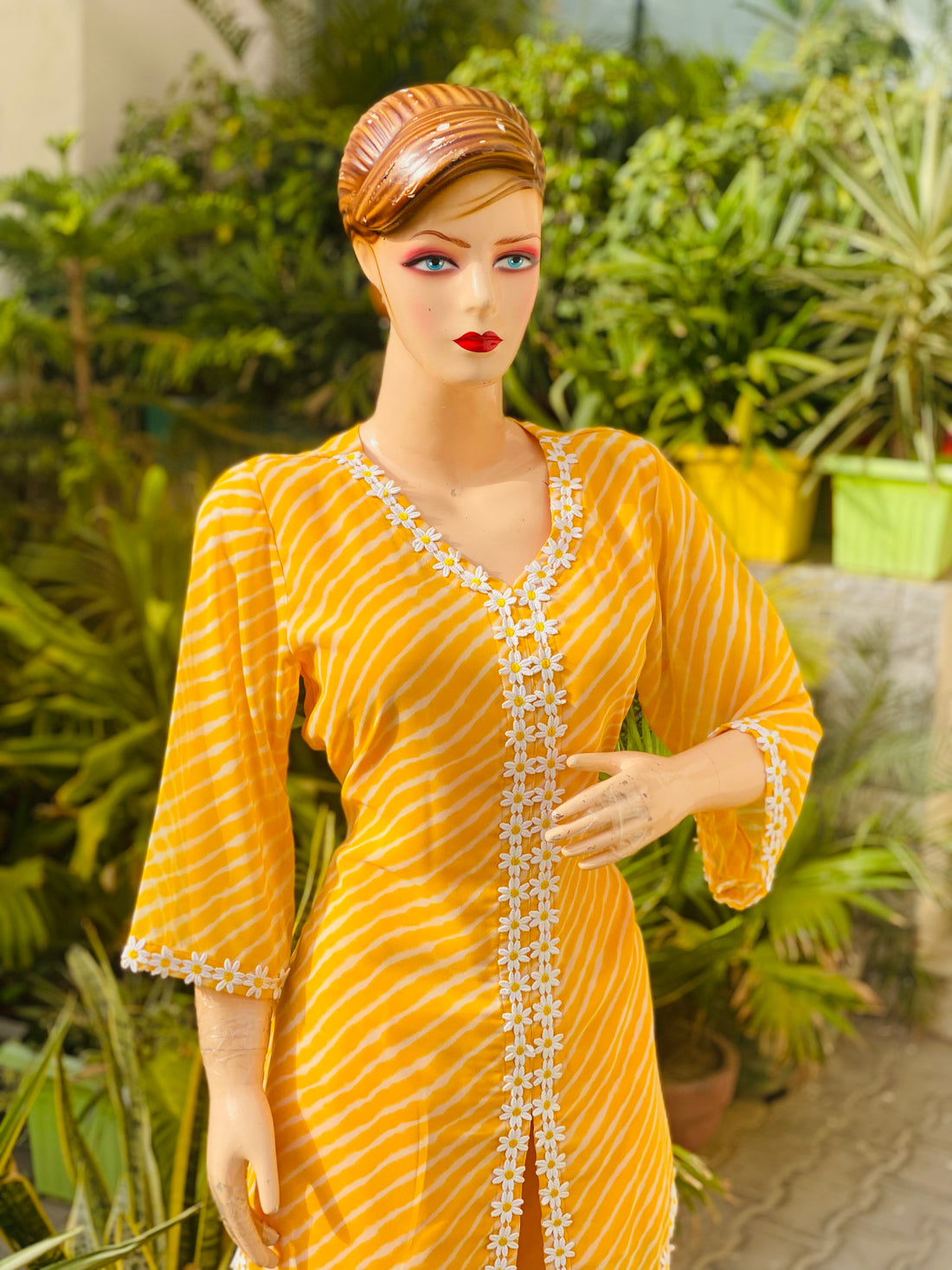 Yellow Leheriya Co-Ord Set