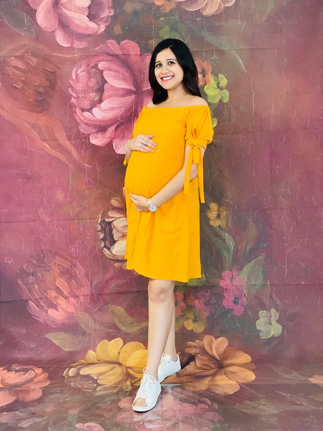 Mustard Off Shoulder Dress