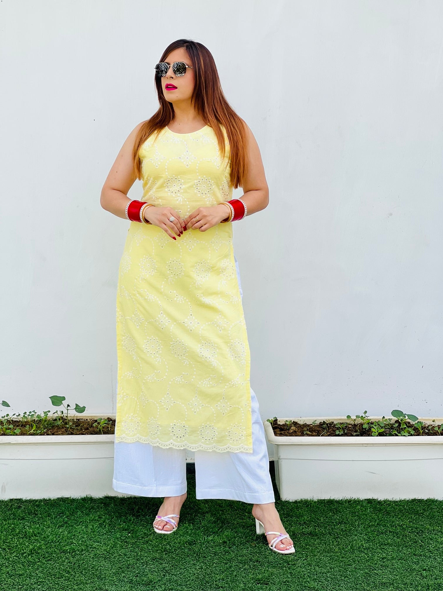 White Cotton Palazzo