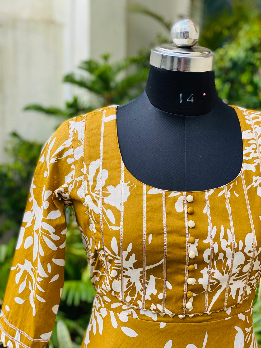 Mustard Floral Ethnic Maxi