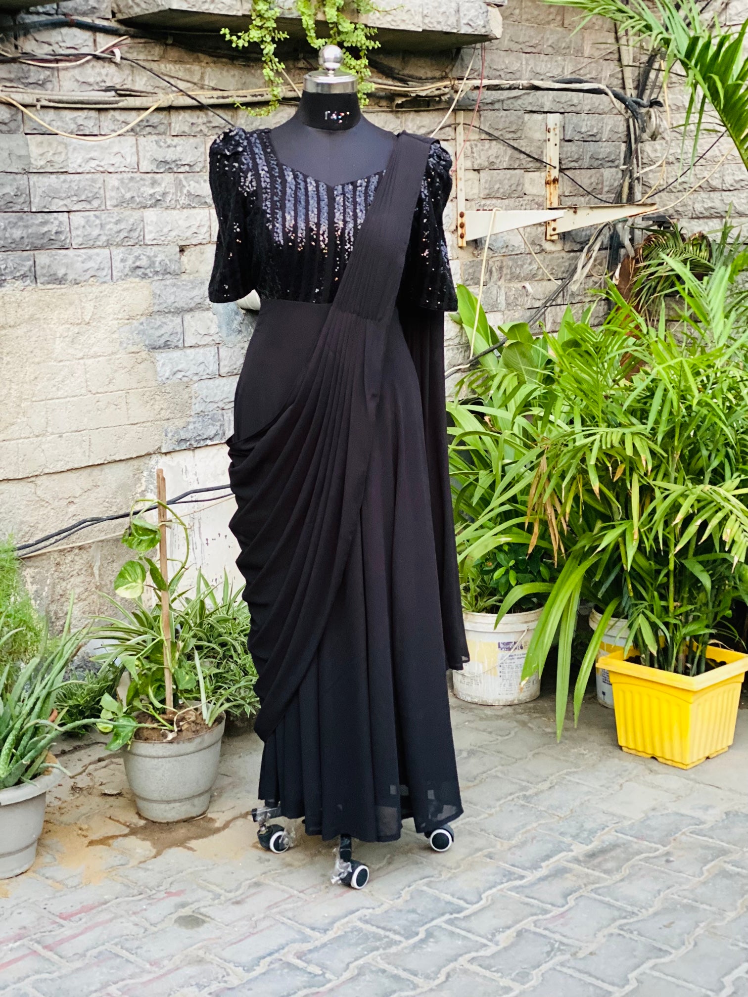 Black Saree Gown