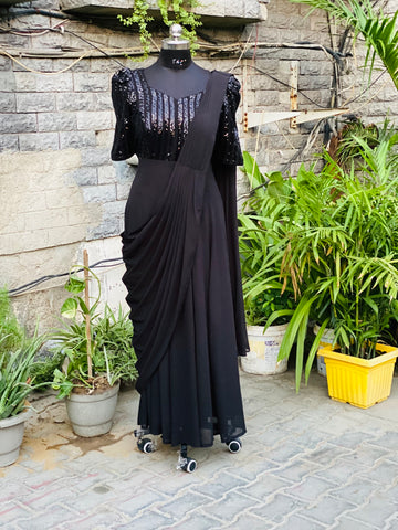 Black Saree Gown