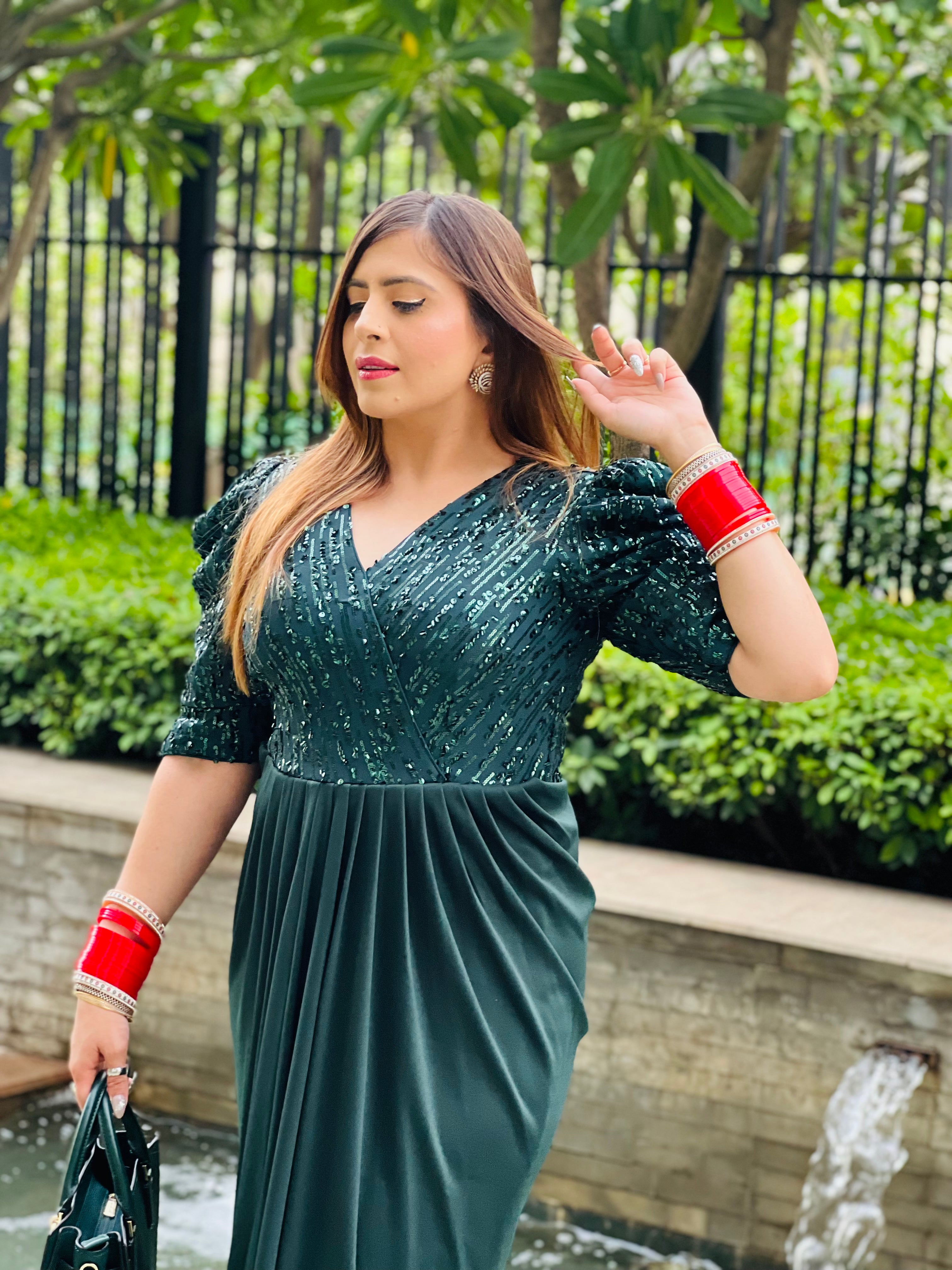 Forest Green Sequin Drape