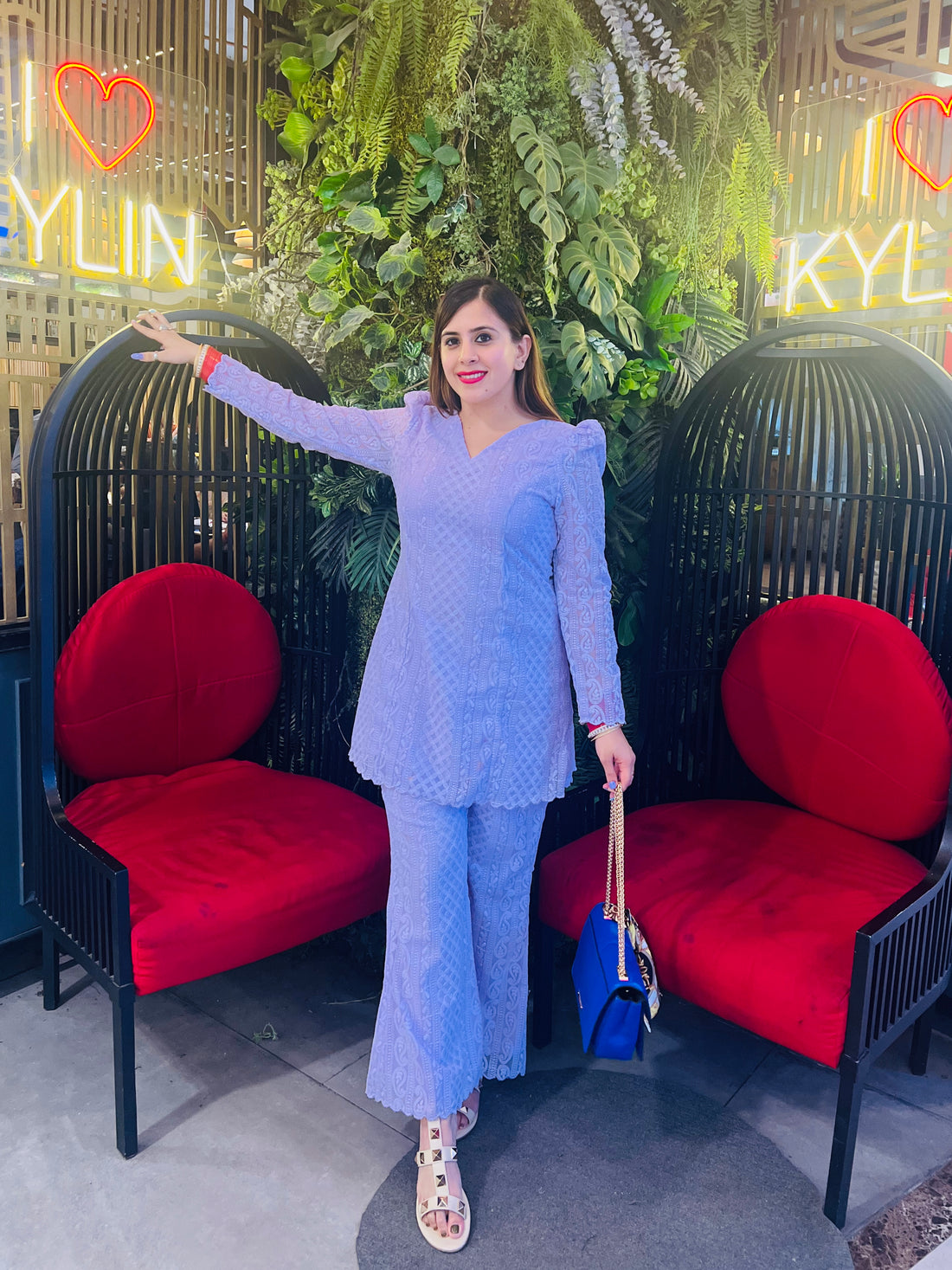 Lilac Chikankari Co-Ord Set