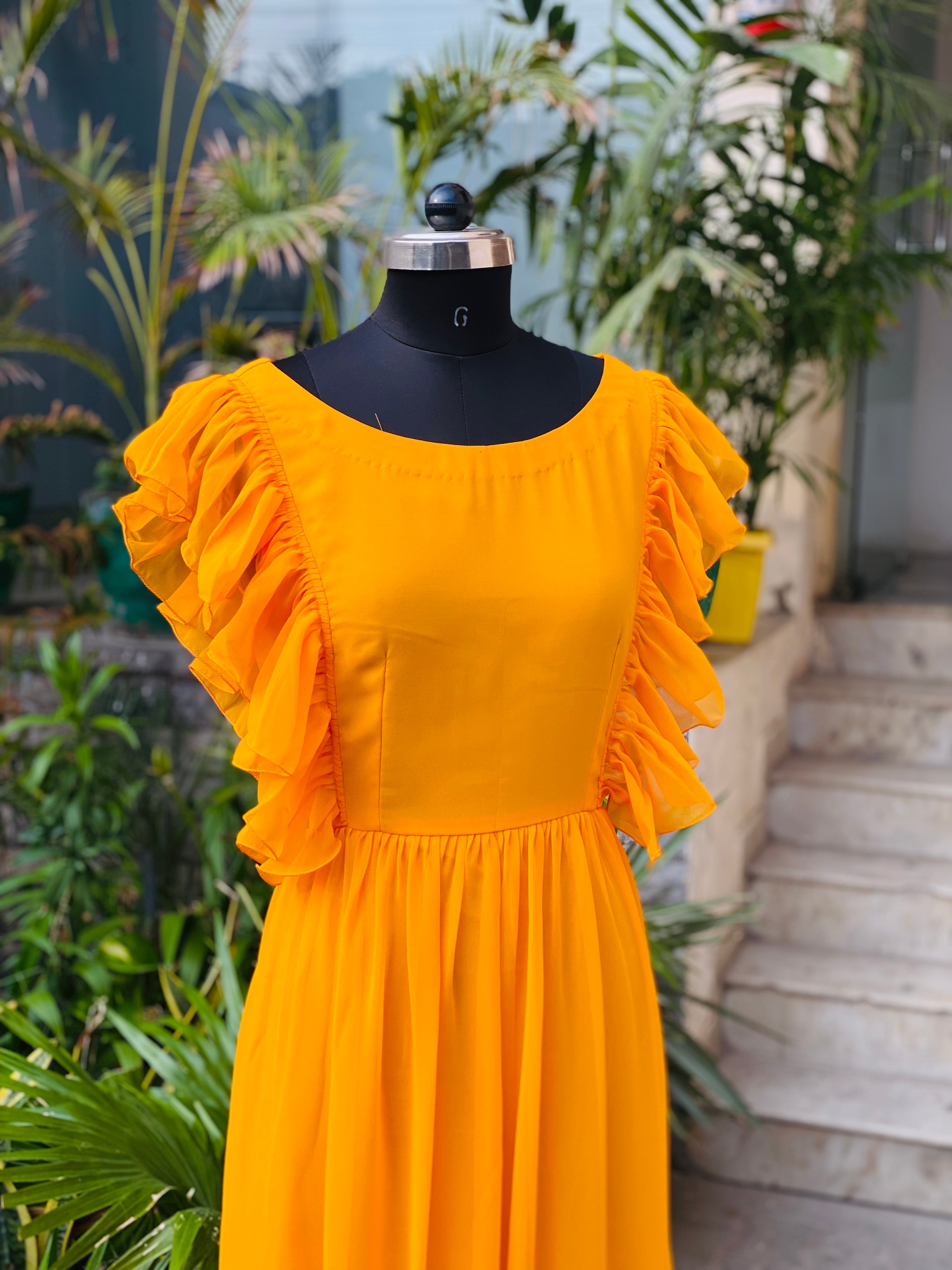Yellow Ruffle Maxi