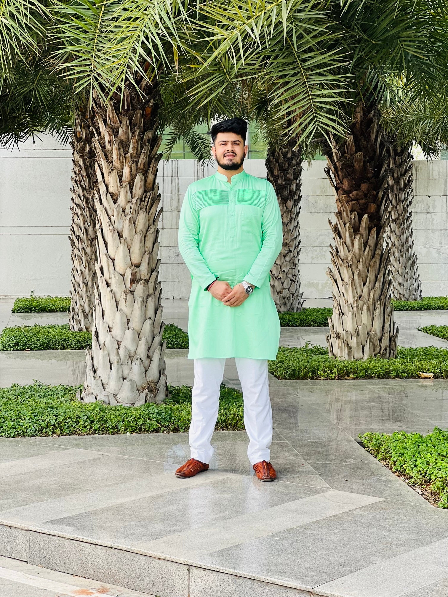 Menswear Mint Green Kurta Set