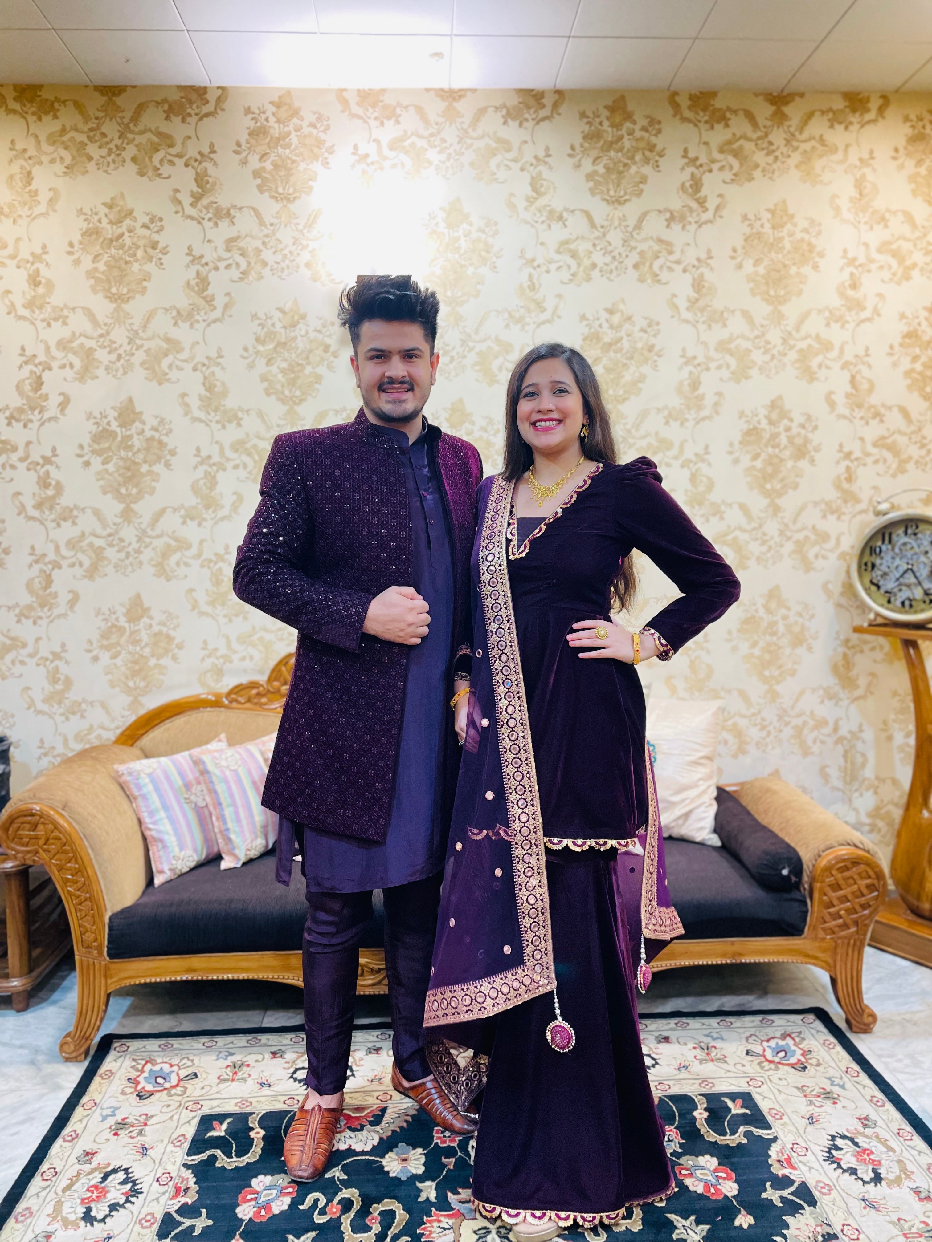 Menswear Wine Kurta Set