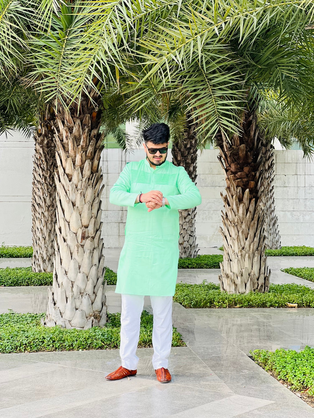 Menswear Mint Green Kurta Set