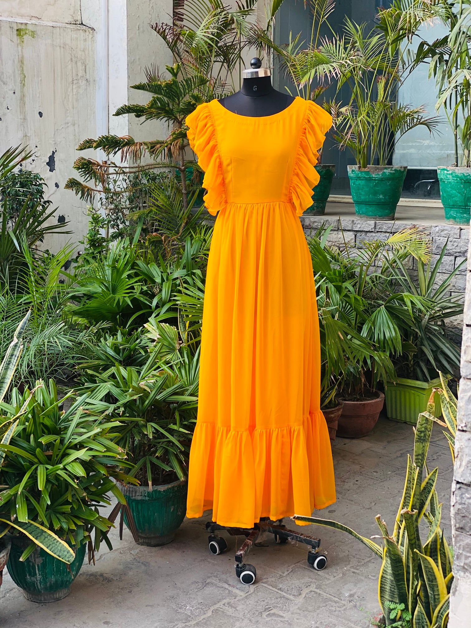 Yellow Ruffle Maxi