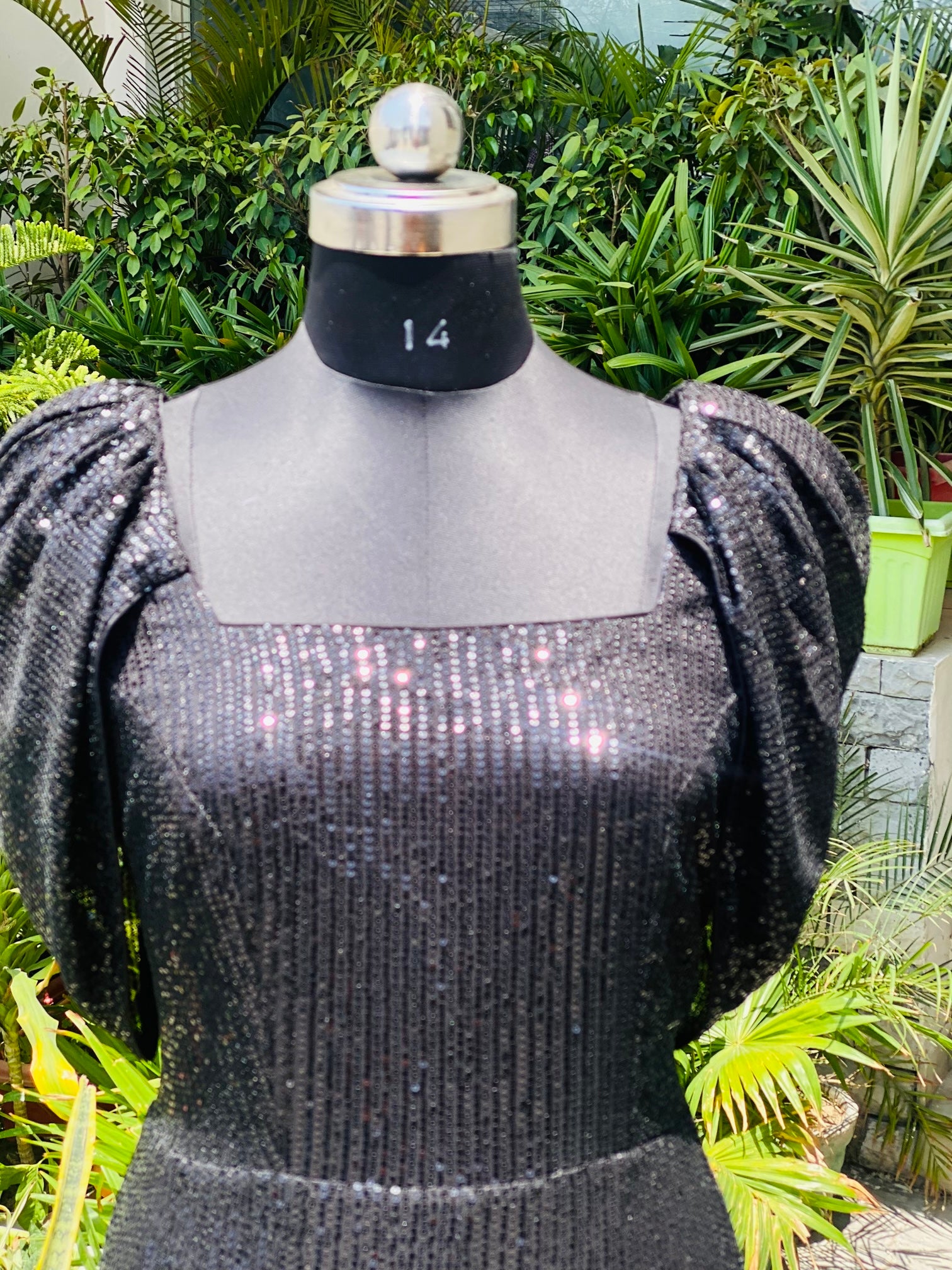 Black Sequin Gown