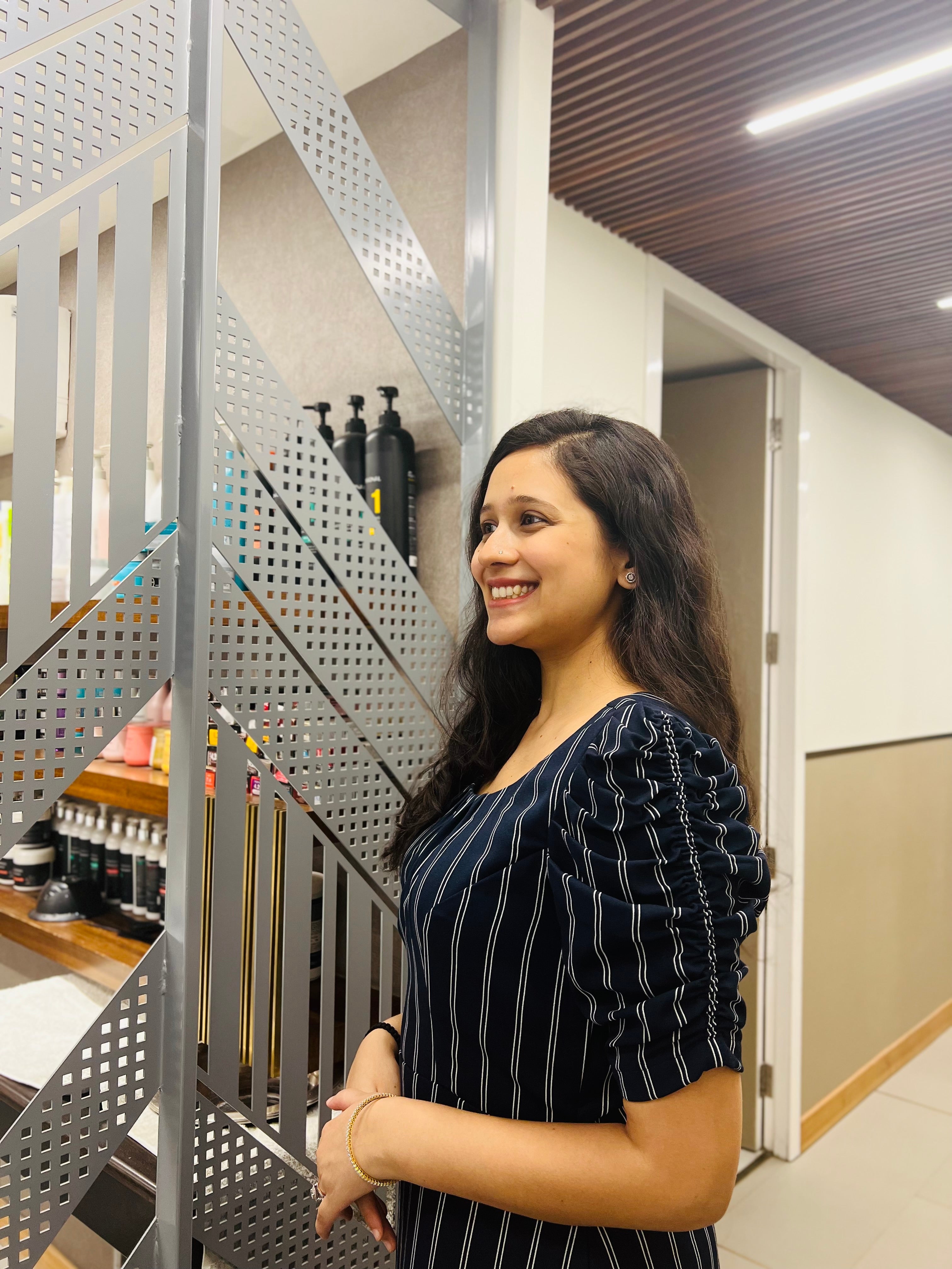 Navy Blue Stripes Midi