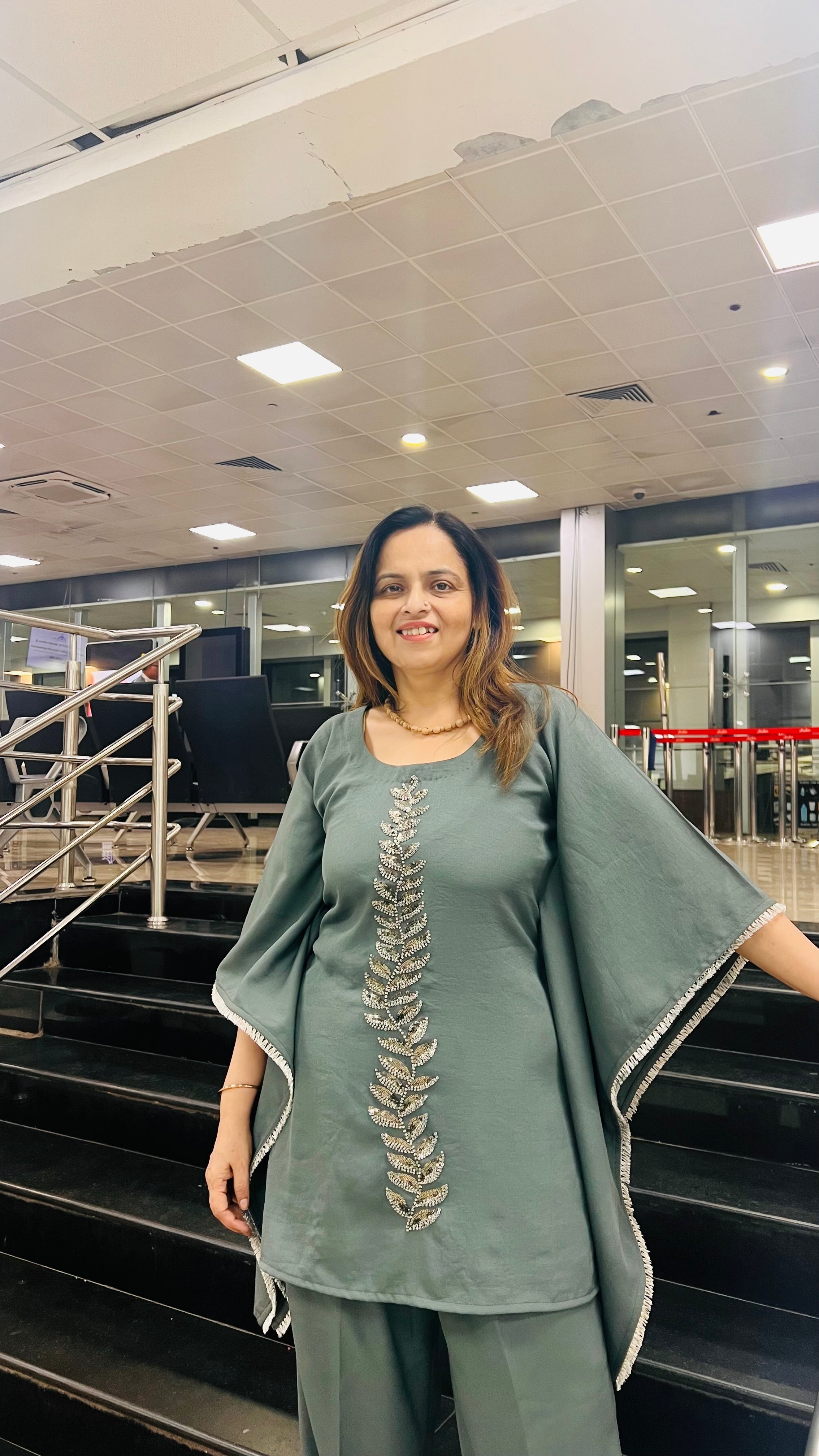 Grey Embroidered Co-Ord Set