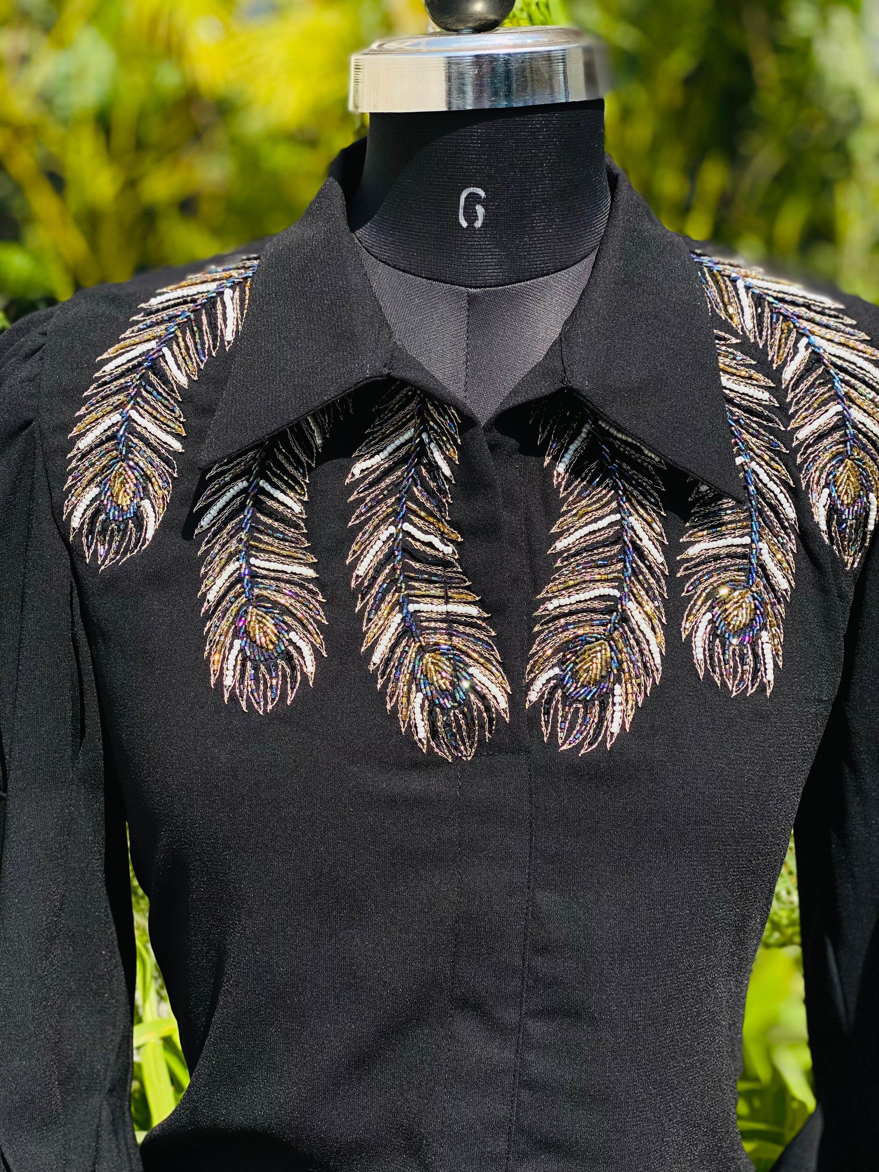 Black Embroidered Top