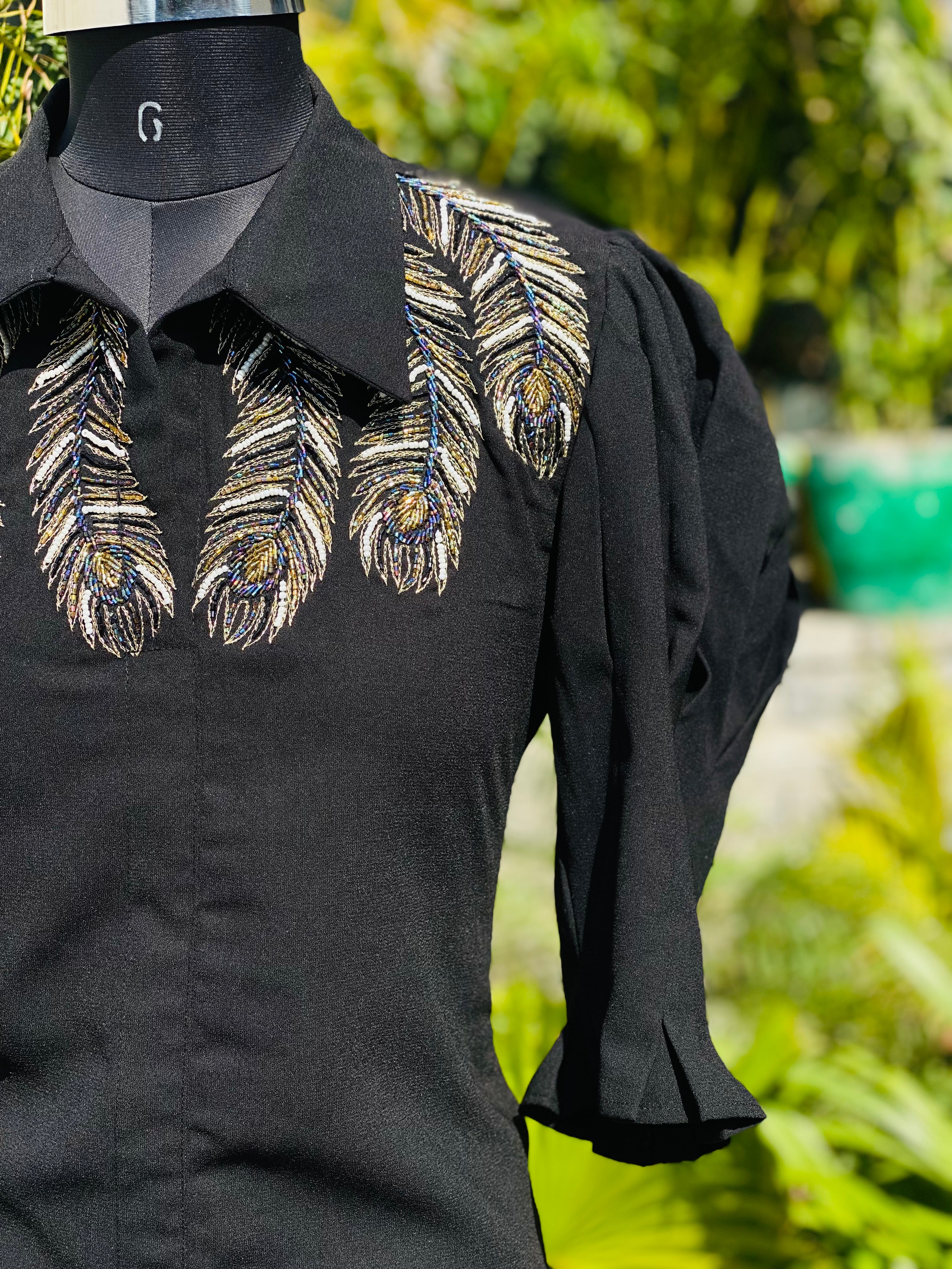 Black Embroidered Top