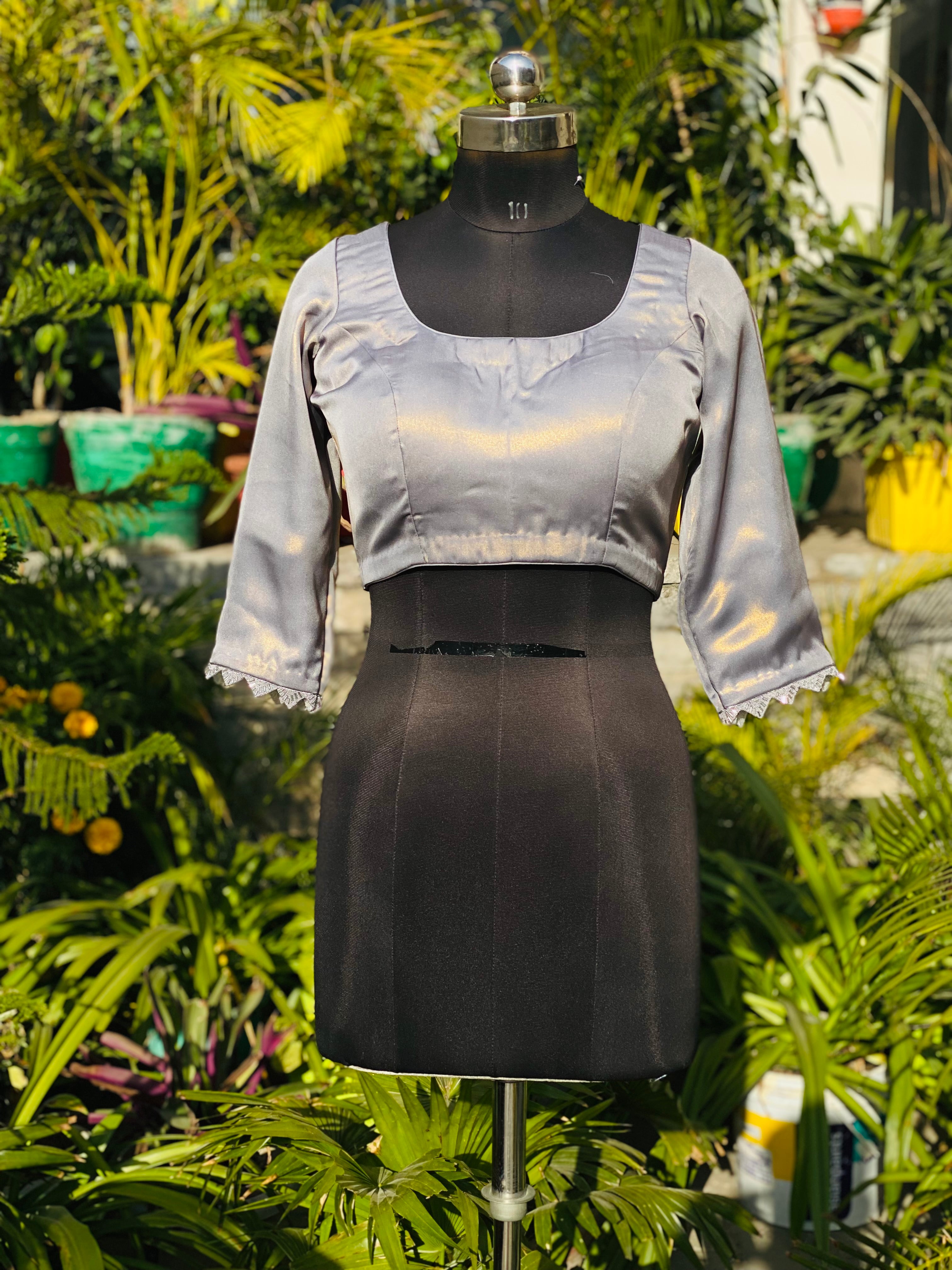 Silver Georgette Blouse