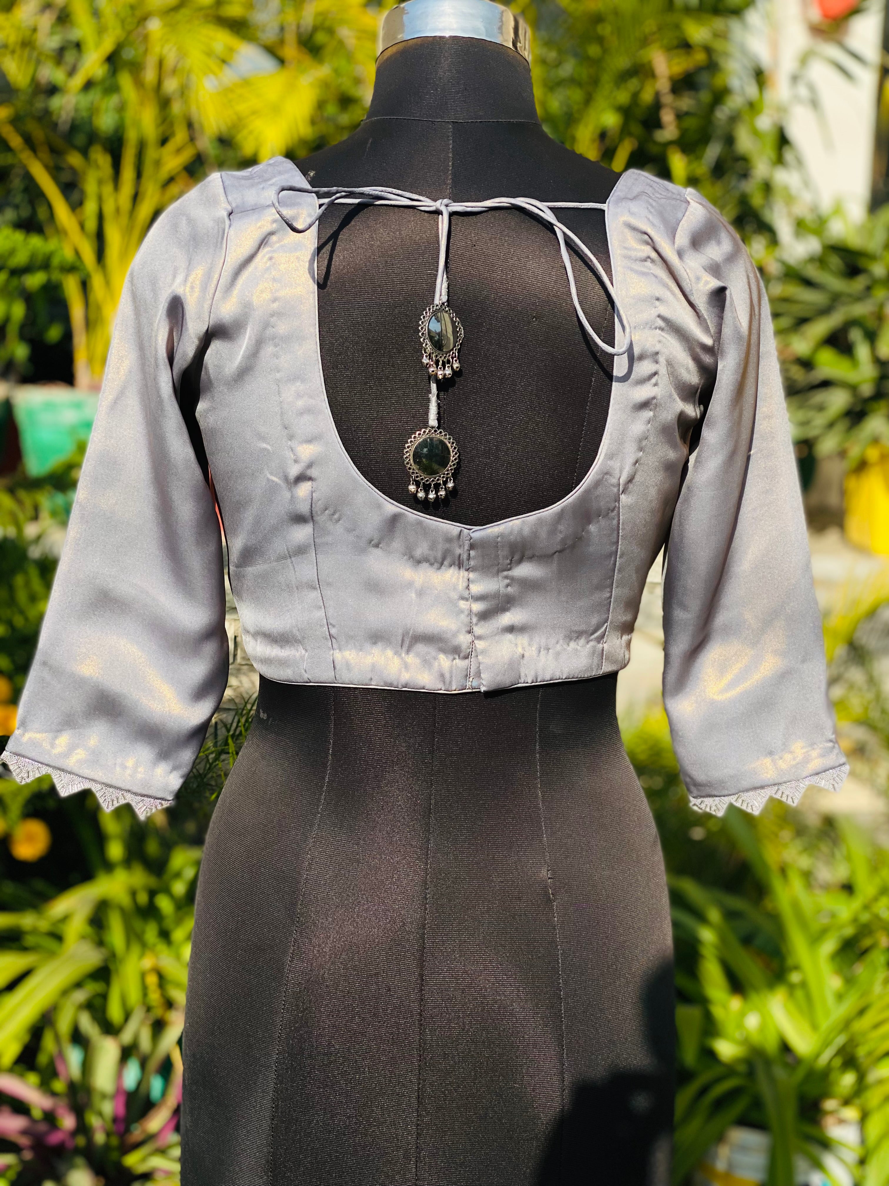 Silver Georgette Blouse