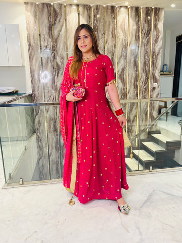 Bubble Gum Pink Anarkali