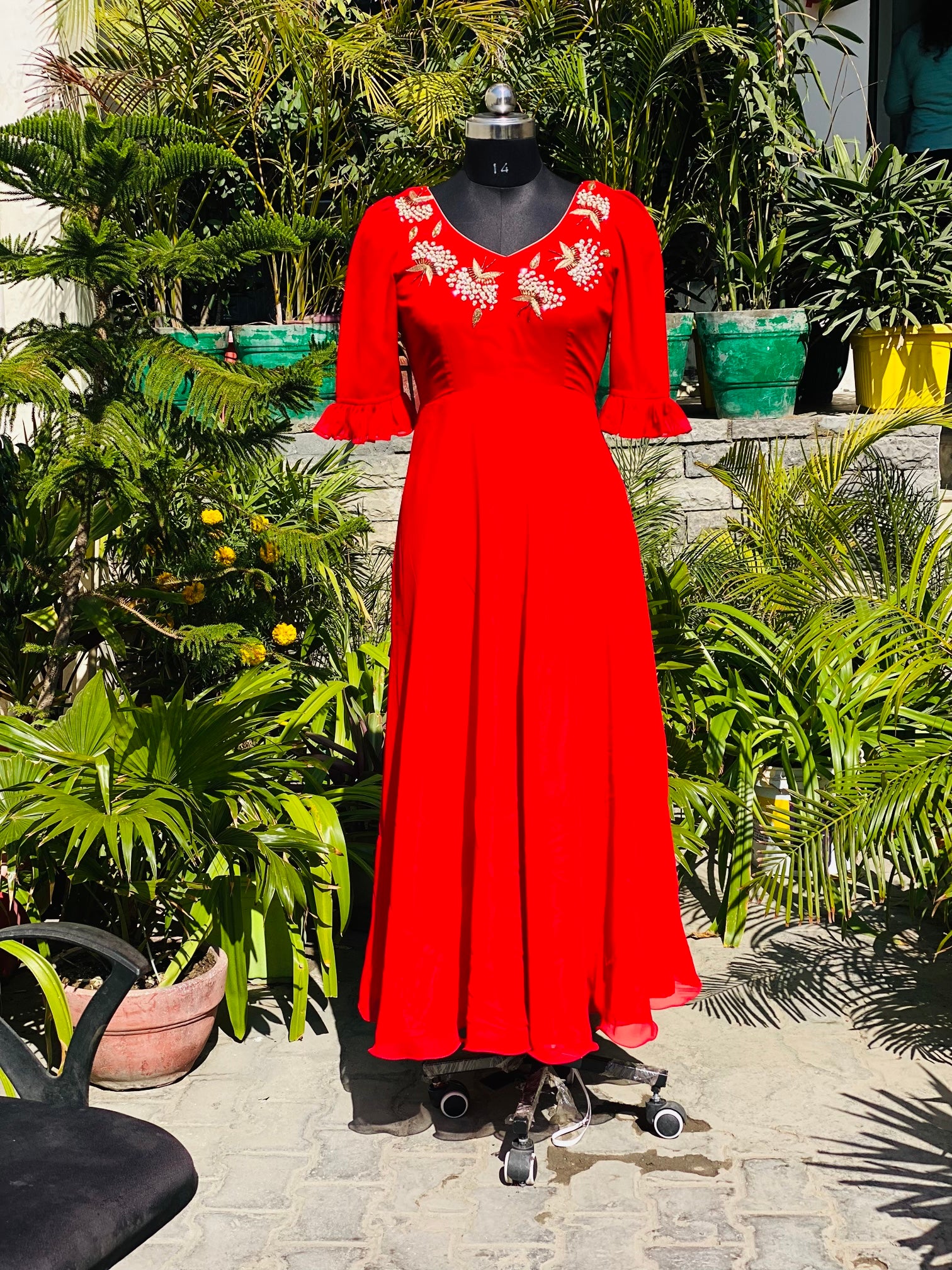 Red Georgette Anarkali