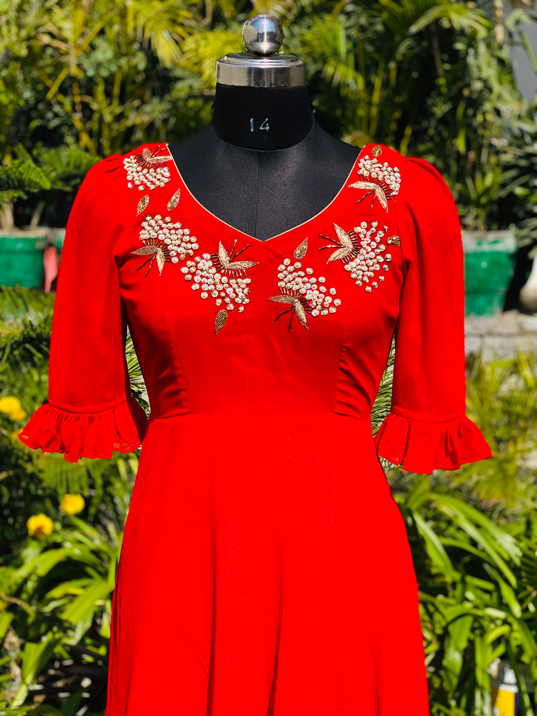 Red Georgette Anarkali