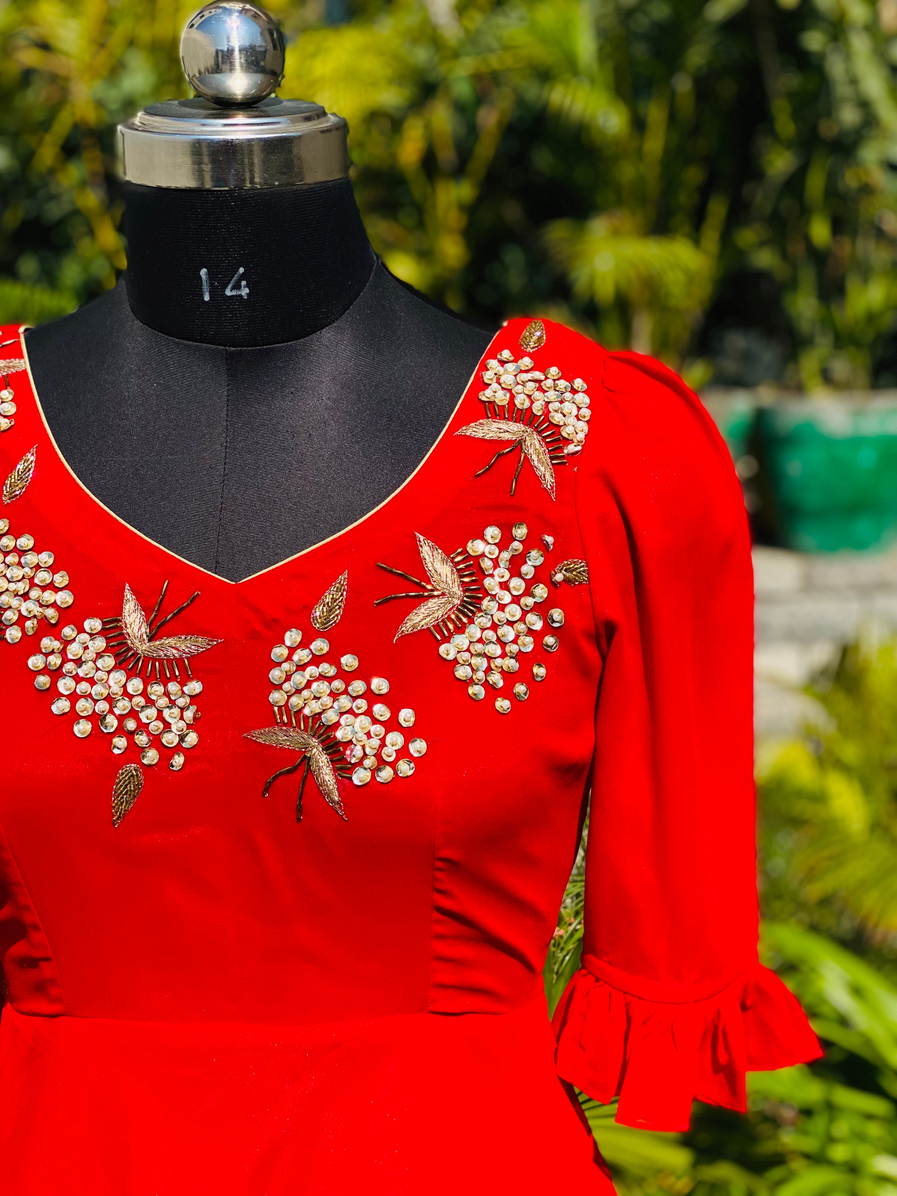 Red Georgette Anarkali