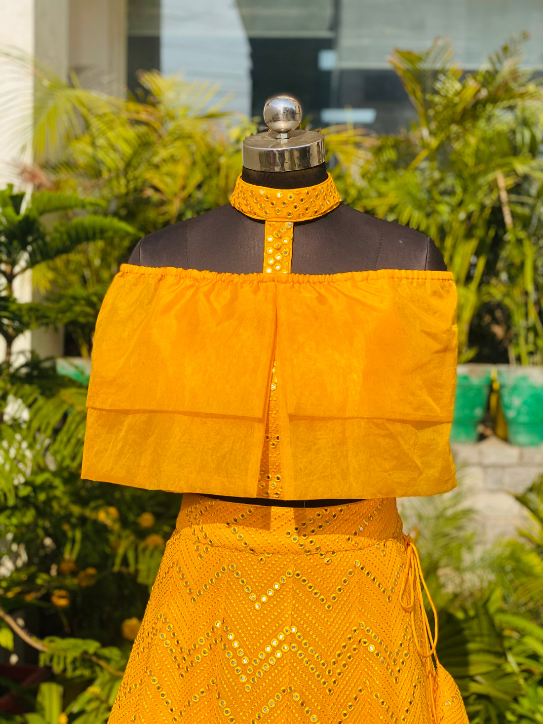 Yellow Georgette Lehenga Set