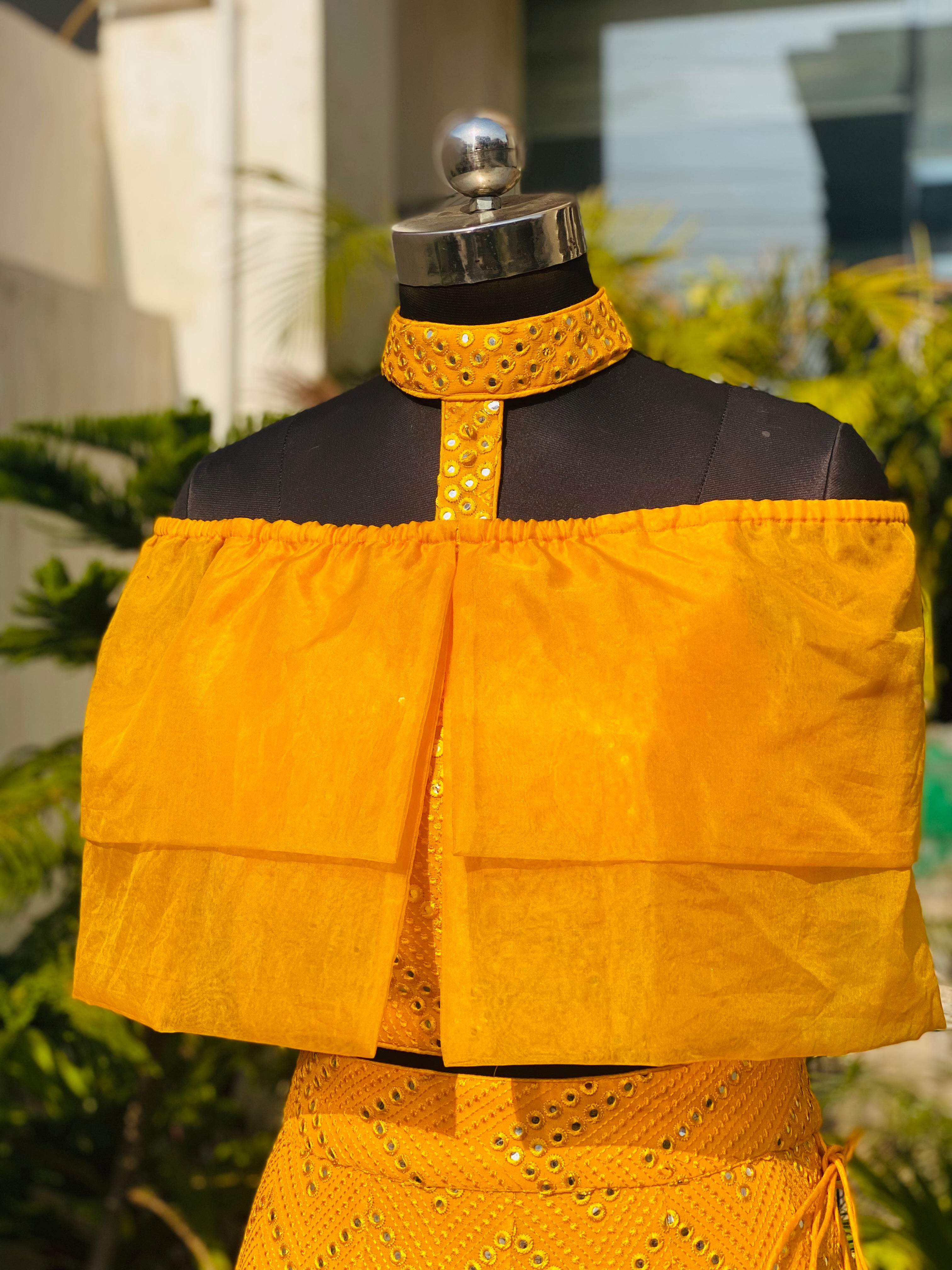 Yellow Georgette Lehenga Set