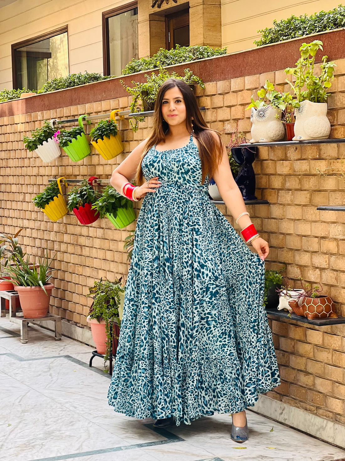 Sky Blue Cheetah Maxi