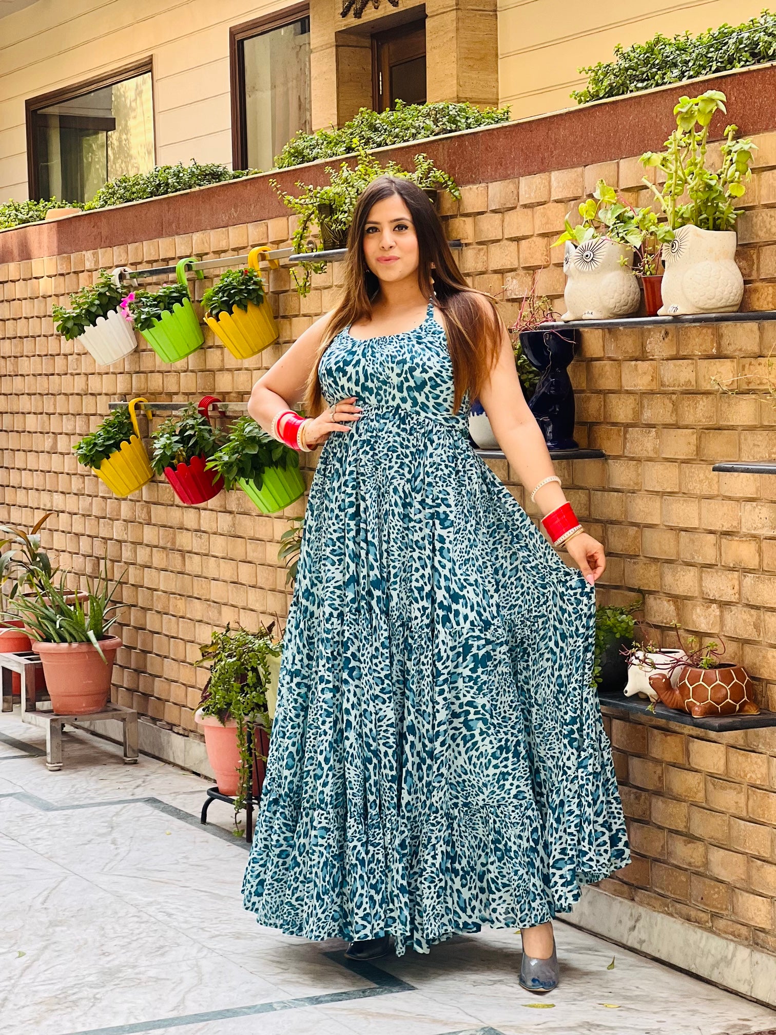 Sky Blue Cheetah Maxi
