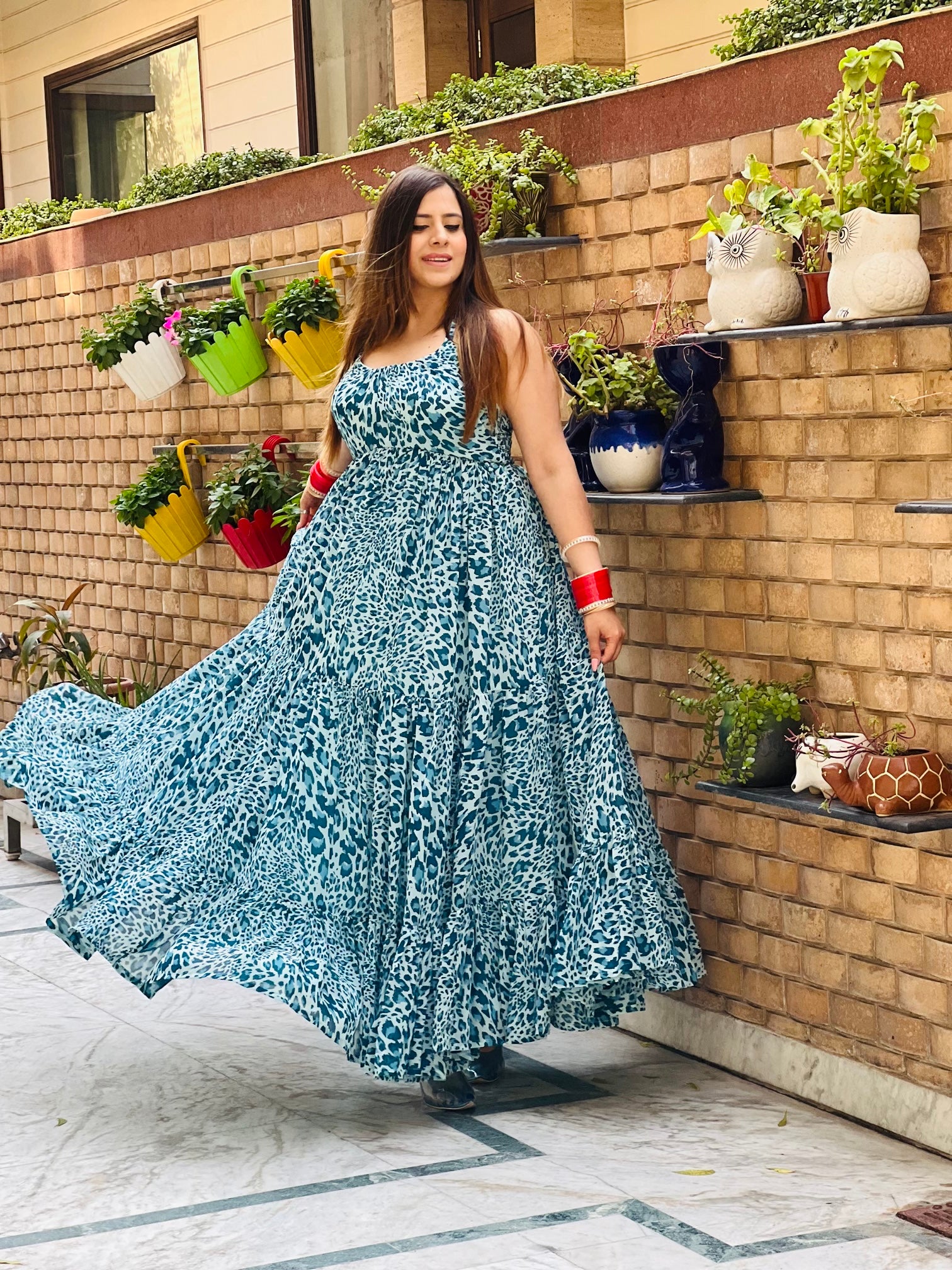 Sky Blue Cheetah Maxi