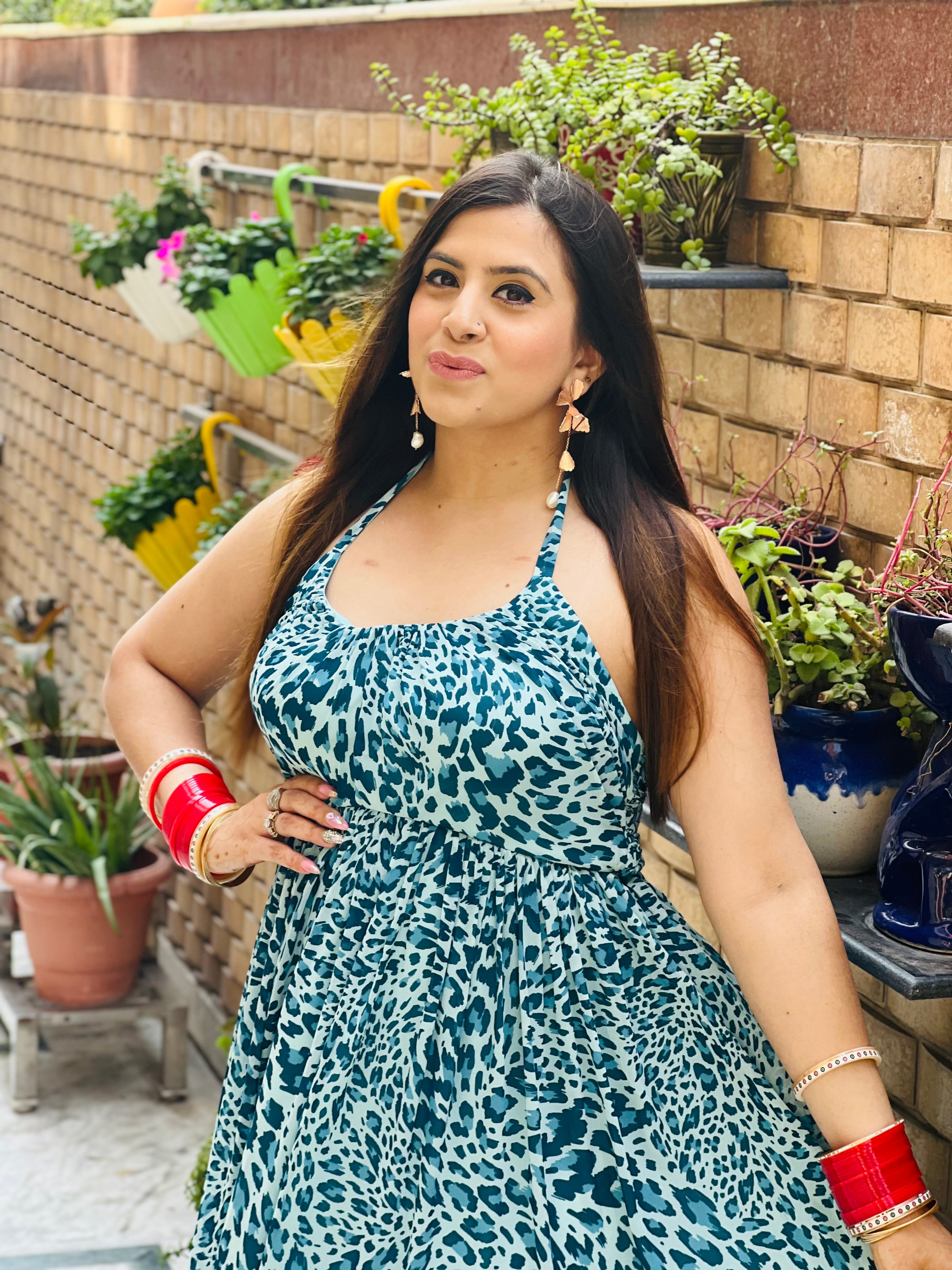 Sky Blue Cheetah Maxi