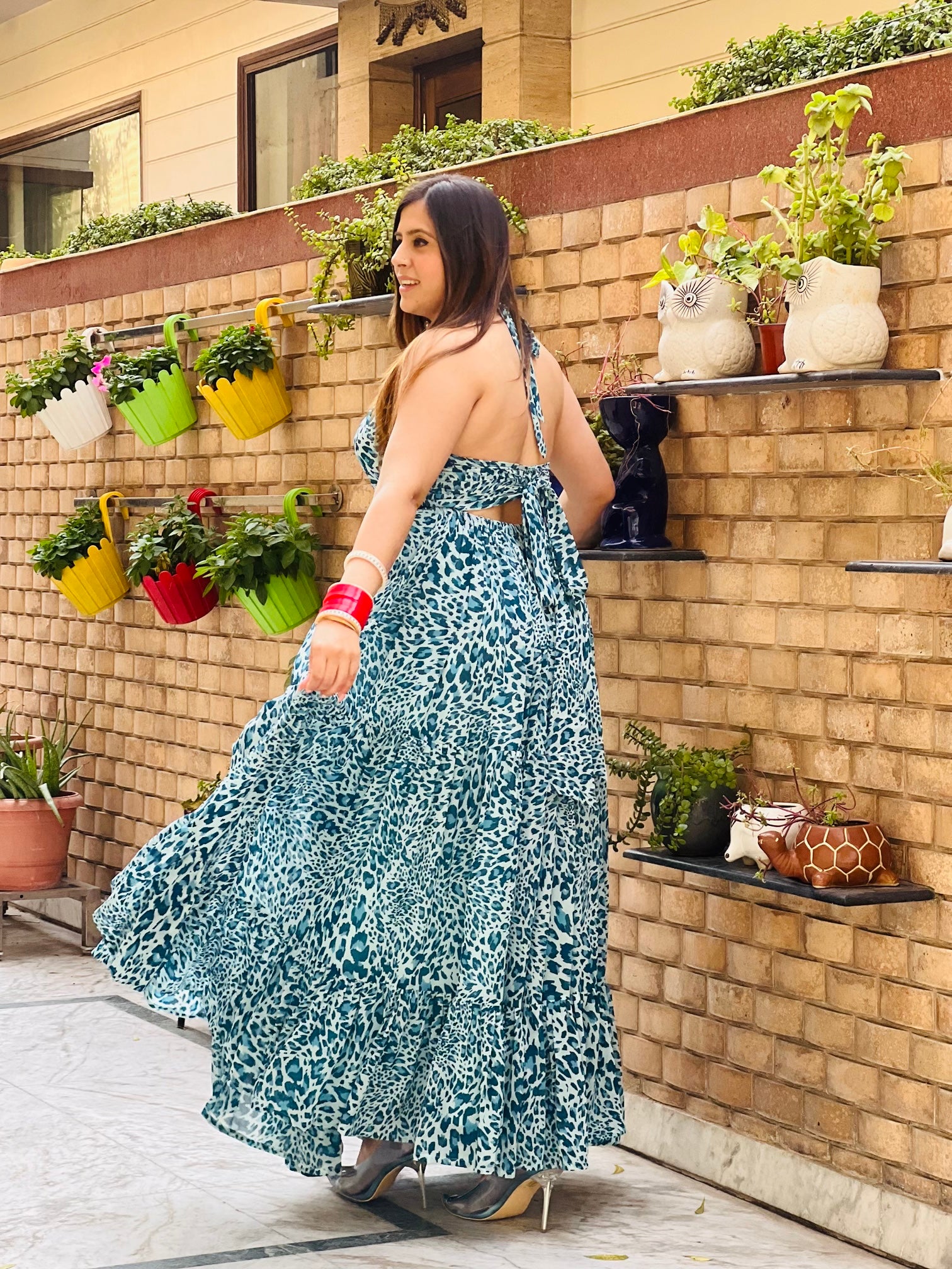 Sky Blue Cheetah Maxi