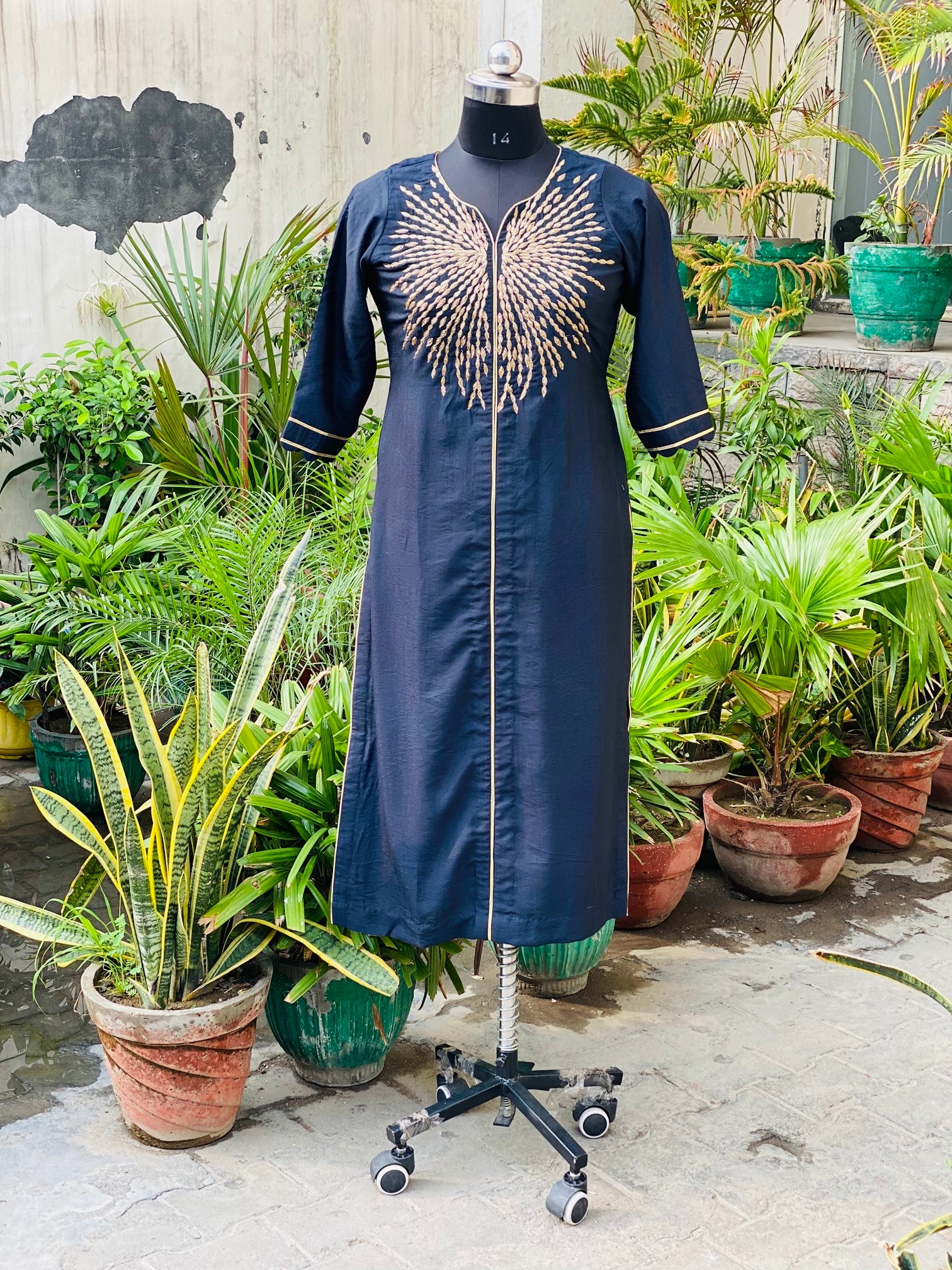 Navy Blue Suit With Dupatta