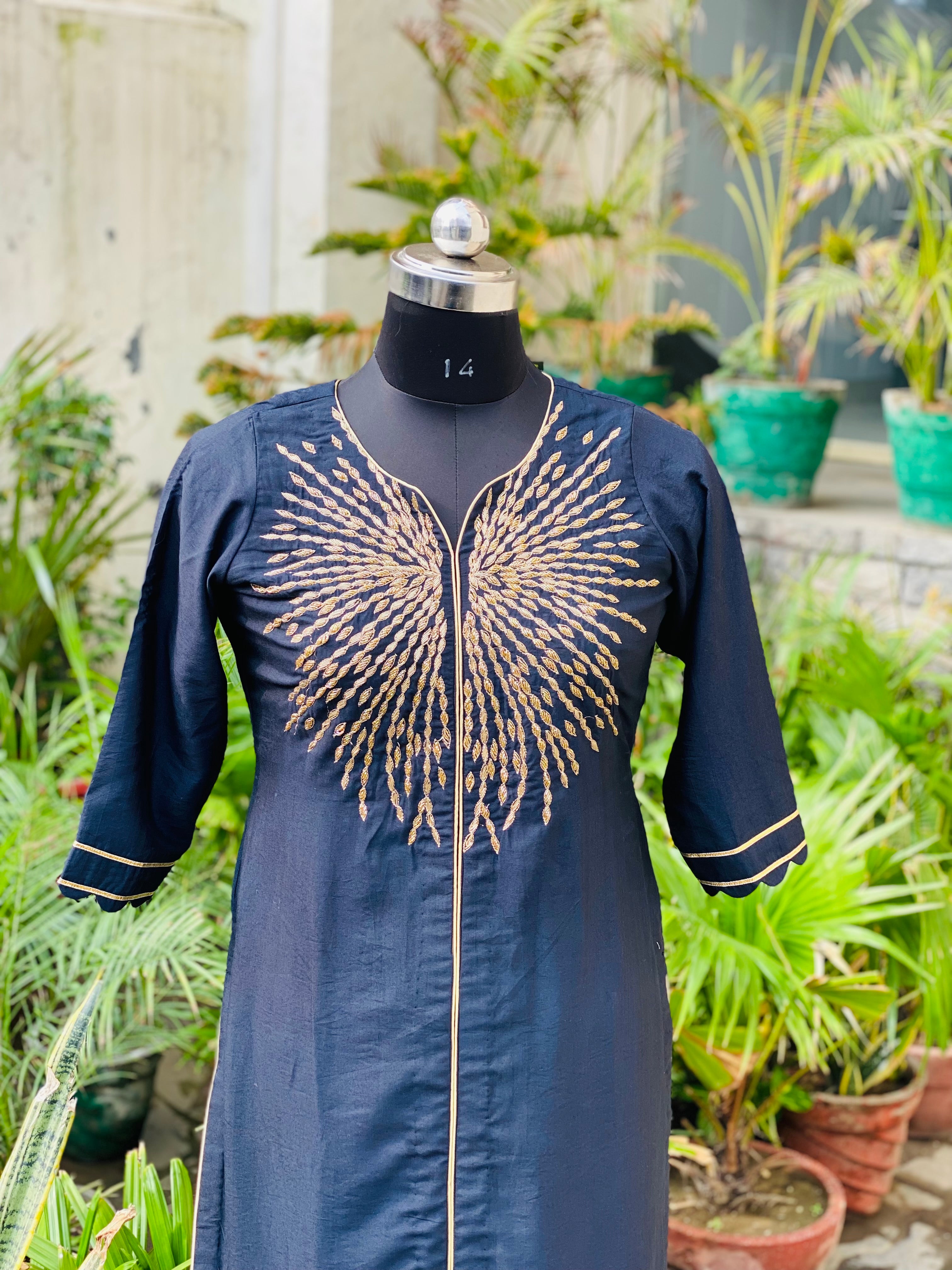 Navy Blue Suit With Dupatta