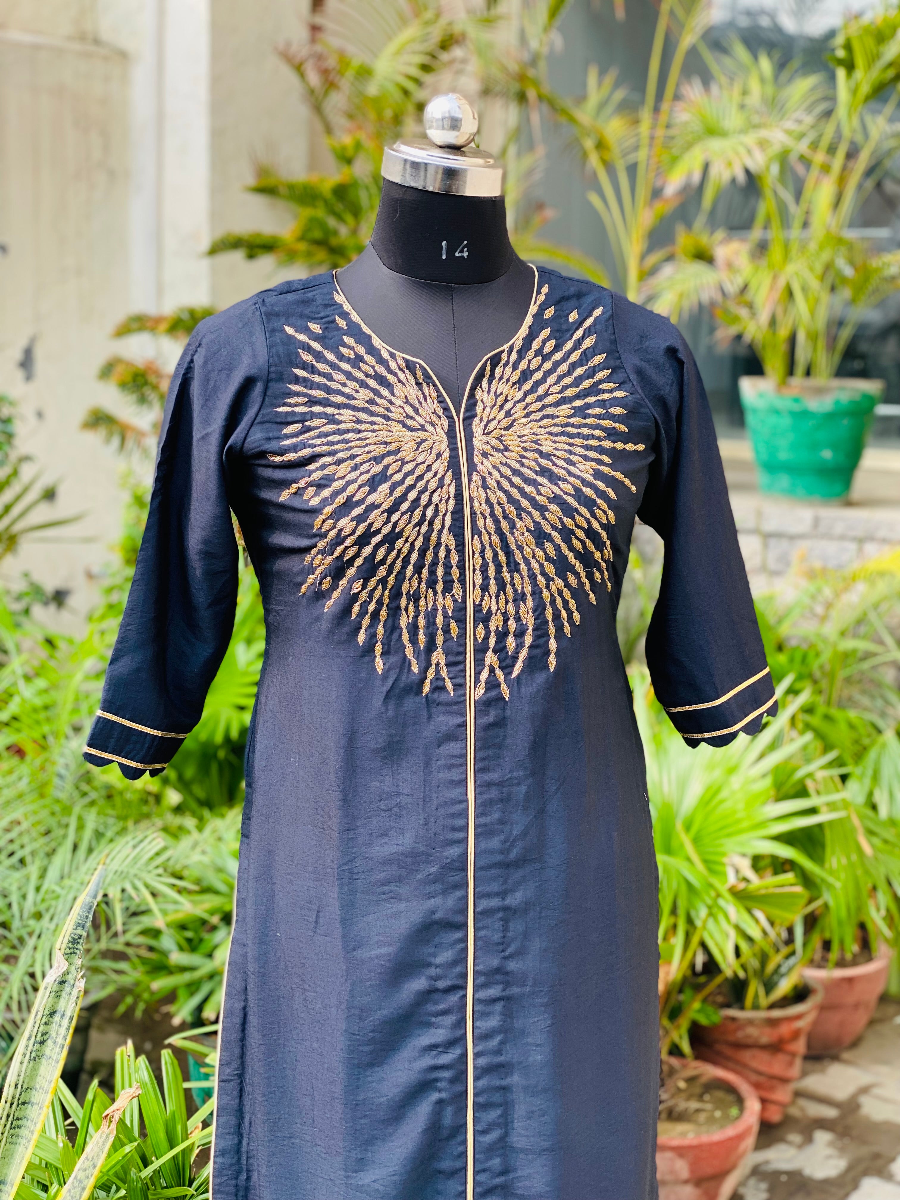 Navy Blue Suit With Dupatta
