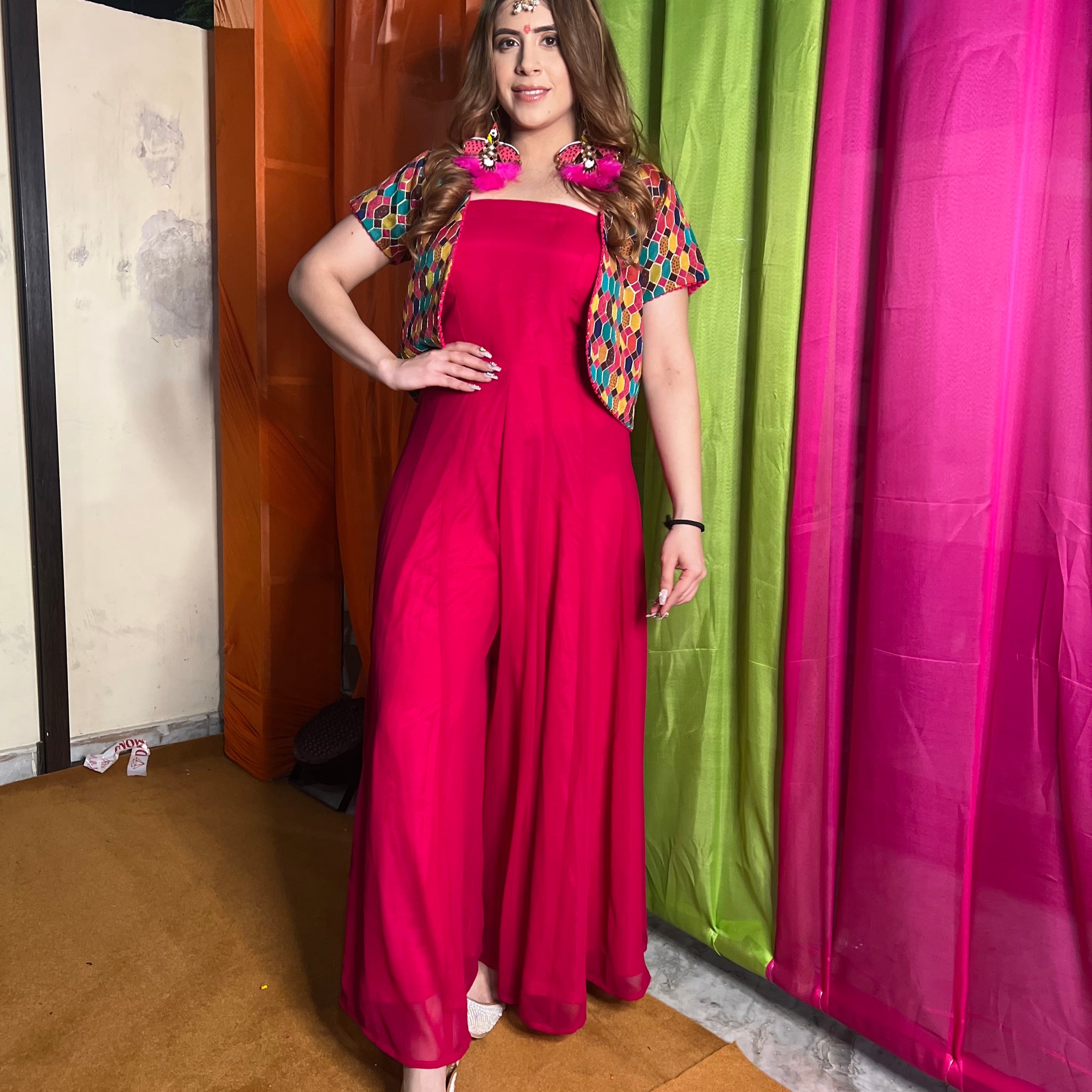 Pink Jumpsuit With Jacket