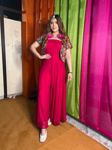 Pink Jumpsuit With Jacket