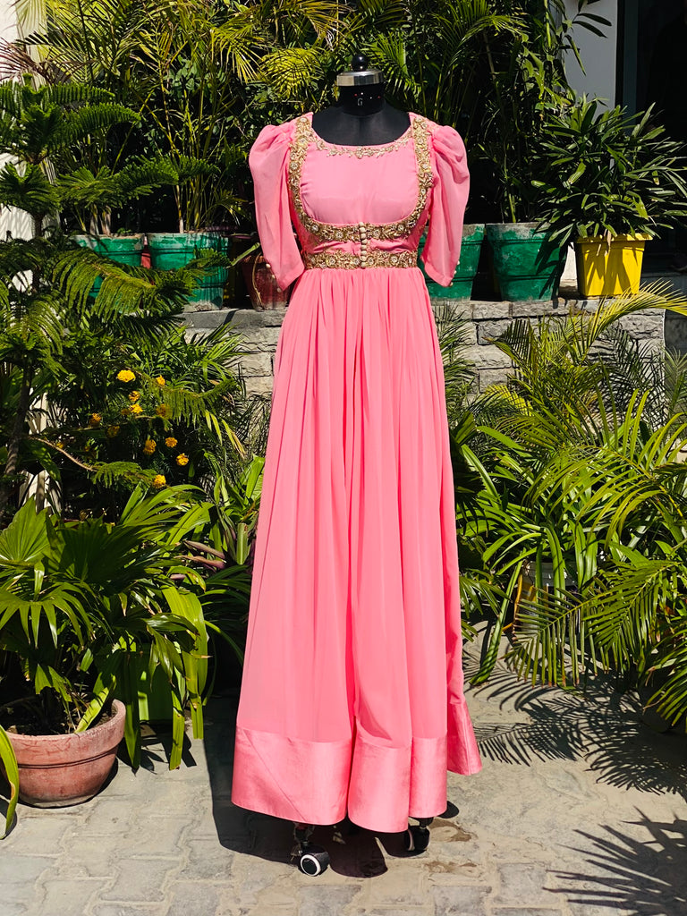 Gorgeous Pink Embroidered Anarkali