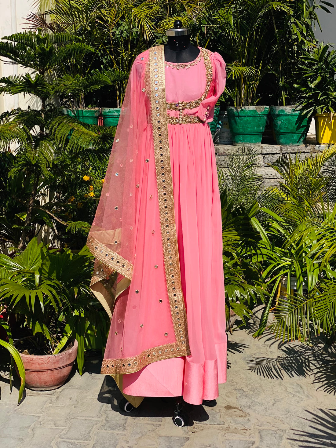 Gorgeous Pink Embroidered Anarkali