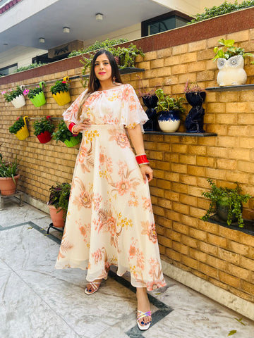 Floral Cream Maxi