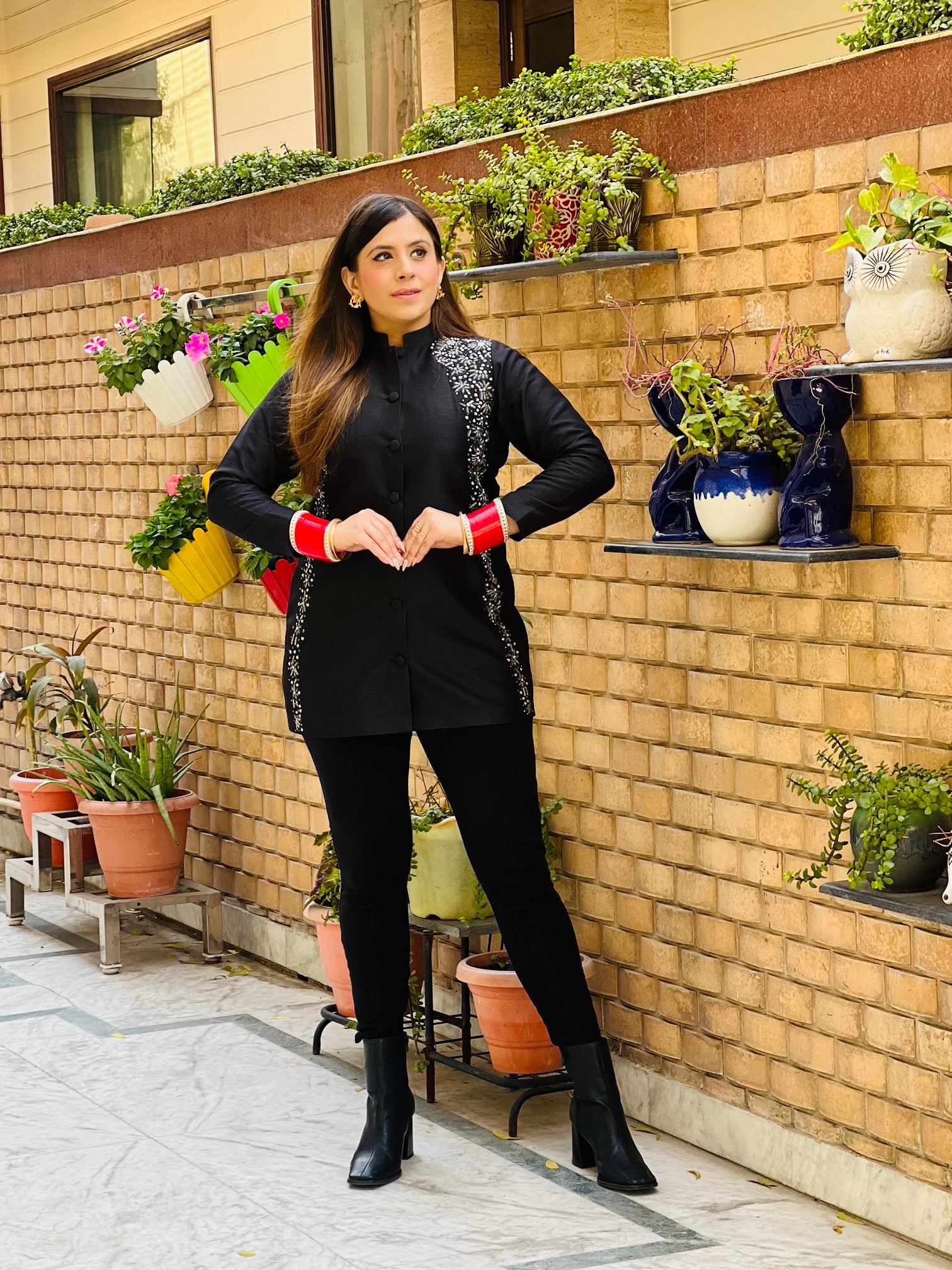 Black Embellished Coat