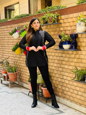 Black Embellished Coat