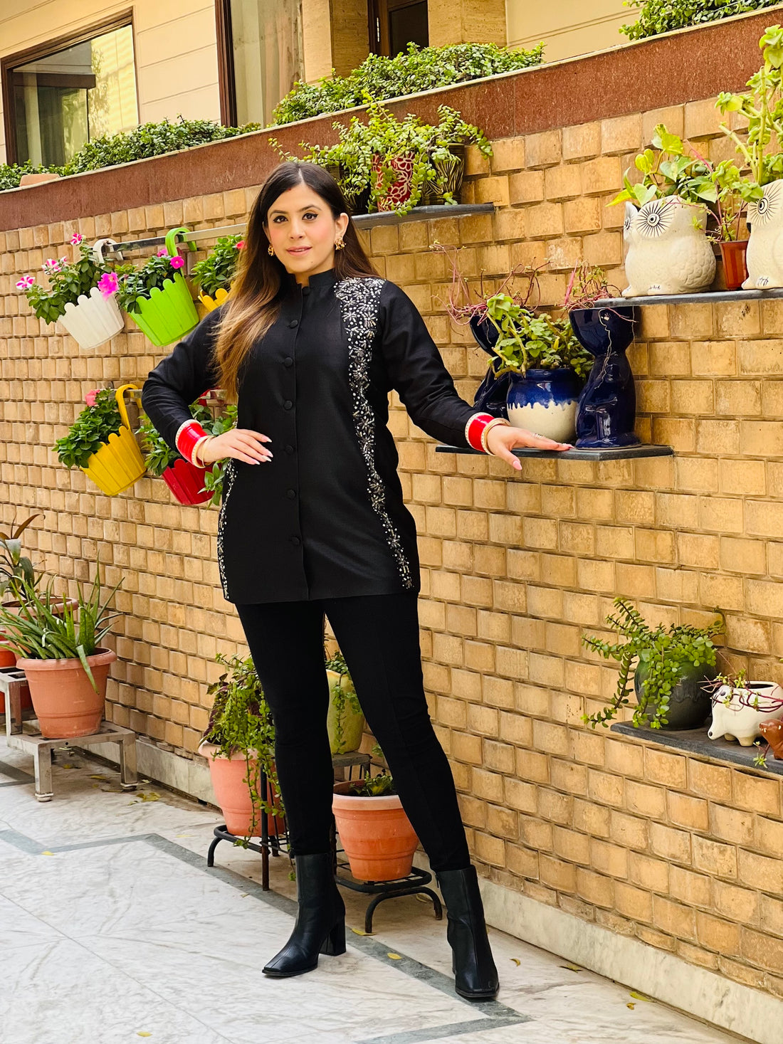 Black Embellished Coat