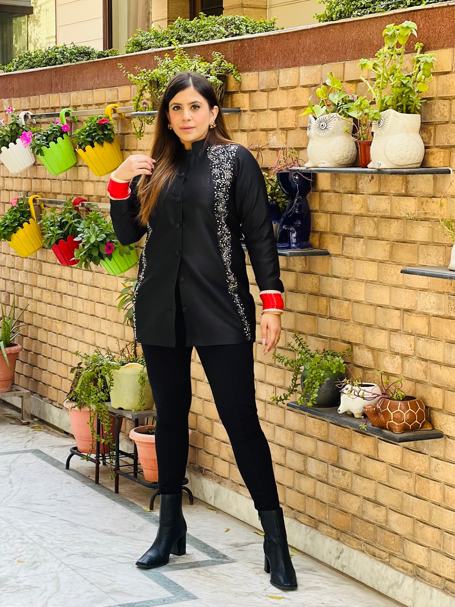 Black Embellished Coat