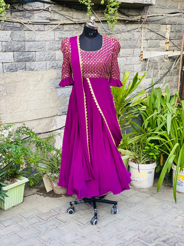 Purple Drape Gown